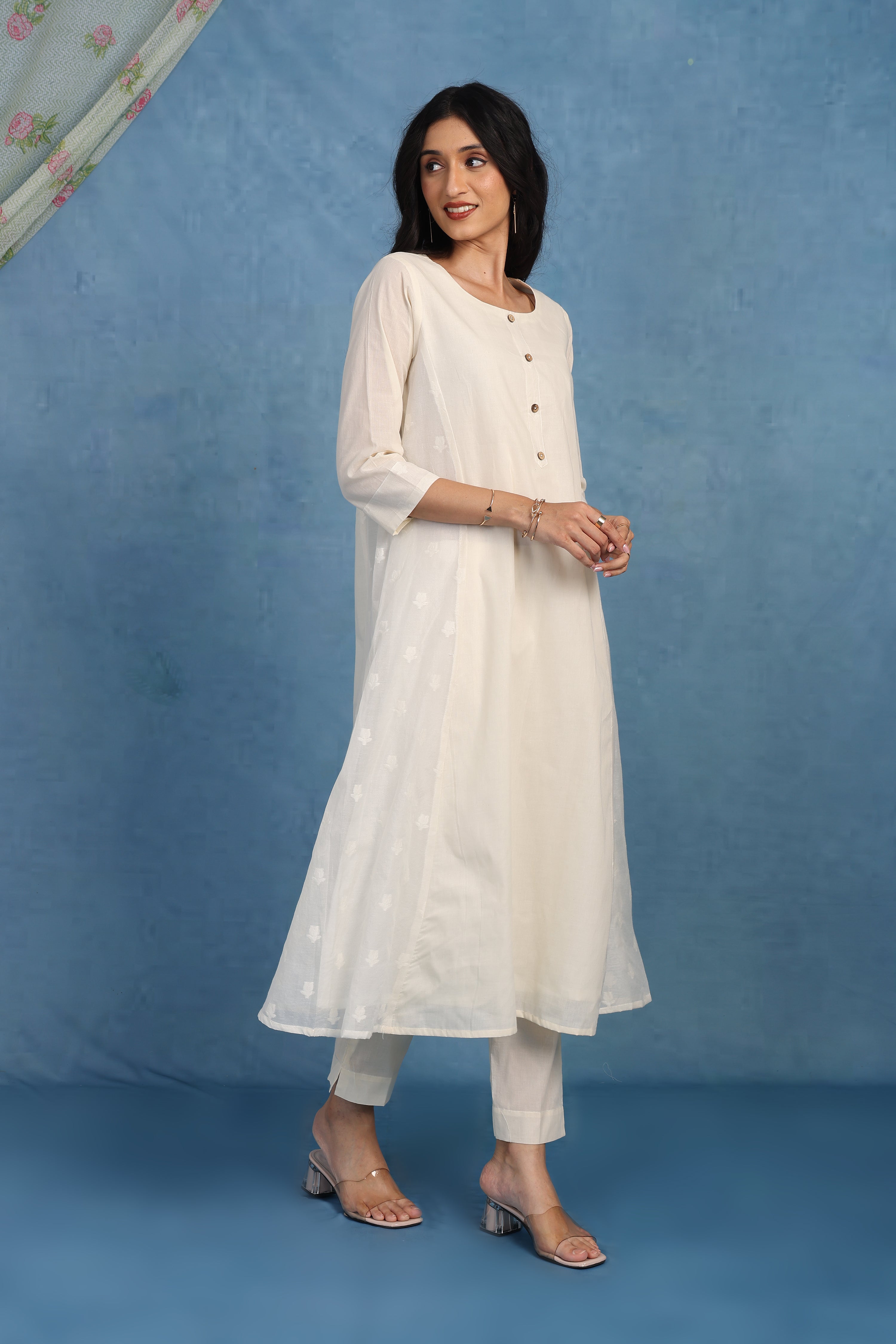 Smart Ivory Pleat Luxe Set - Top And Bottom