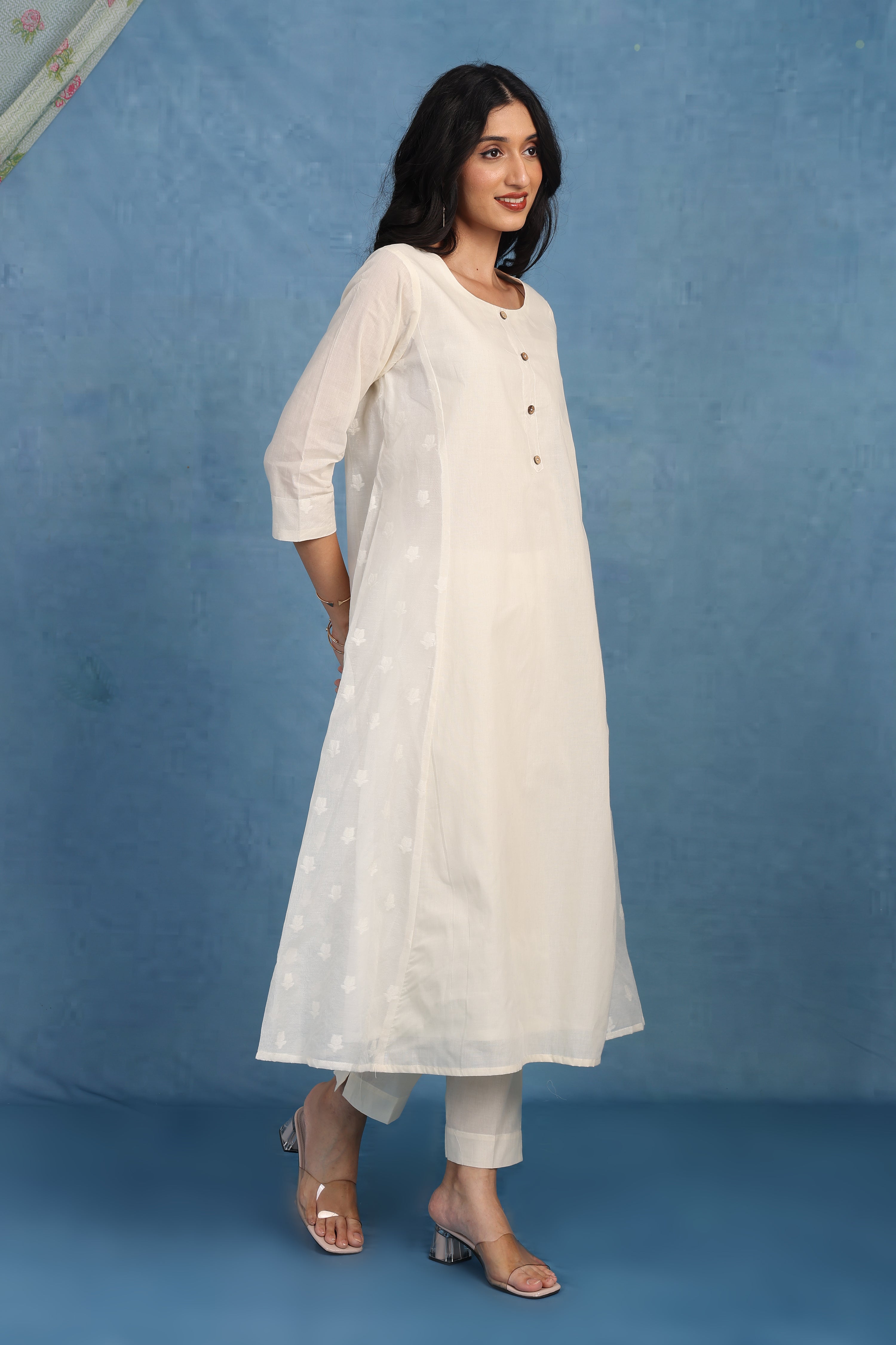 Smart Ivory Pleat Luxe Set - Top And Bottom
