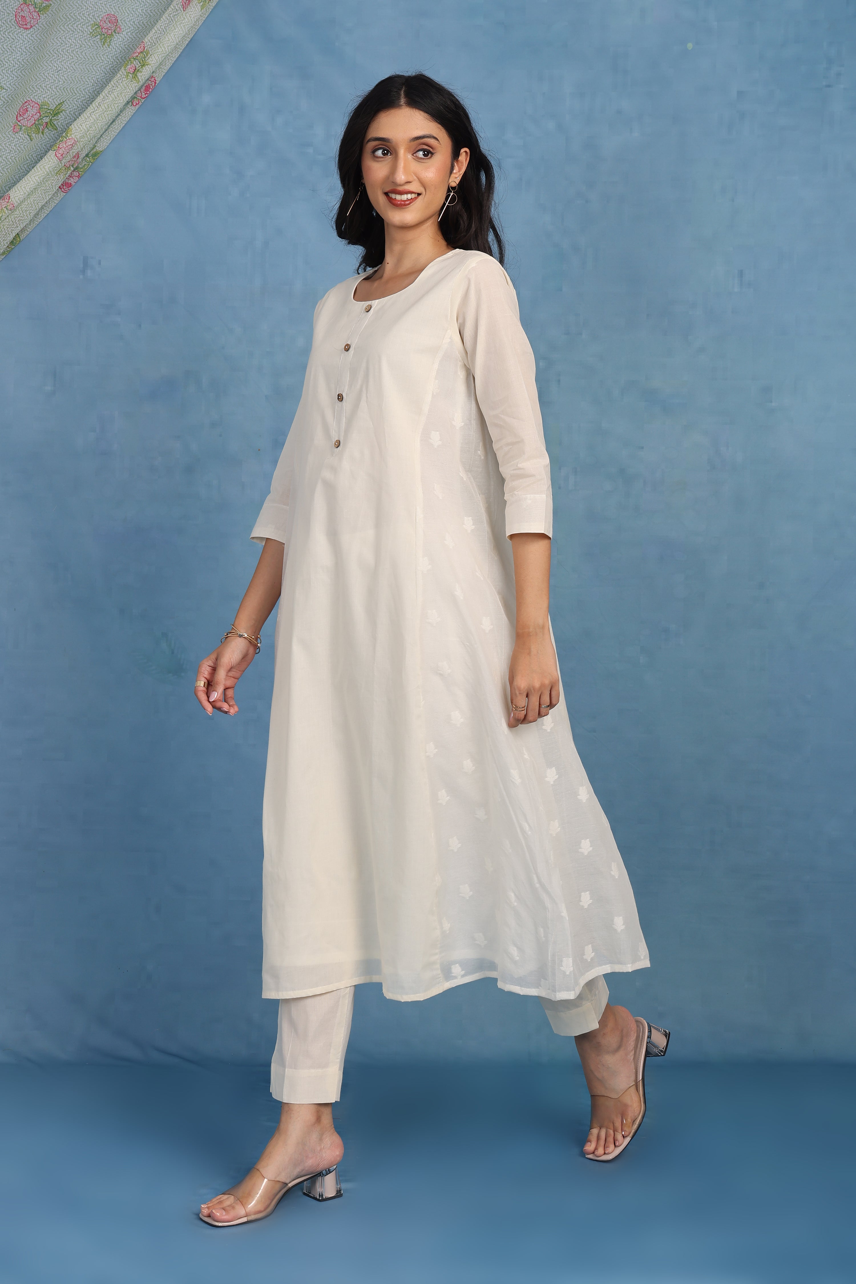 Smart Ivory Pleat Luxe Set - Top And Bottom