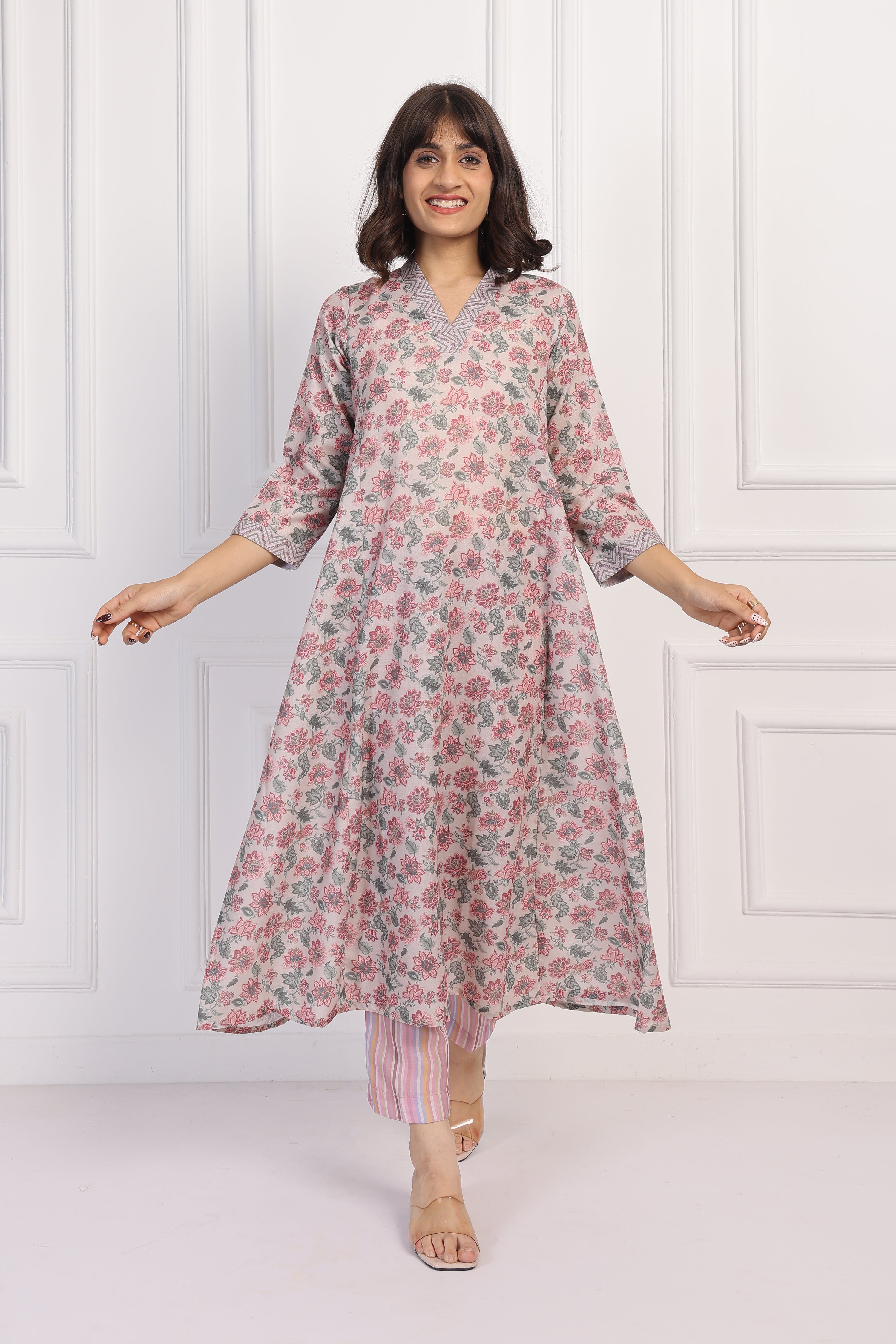 English Rose – Blush Chintz Co-ord Set - Top And Bottom