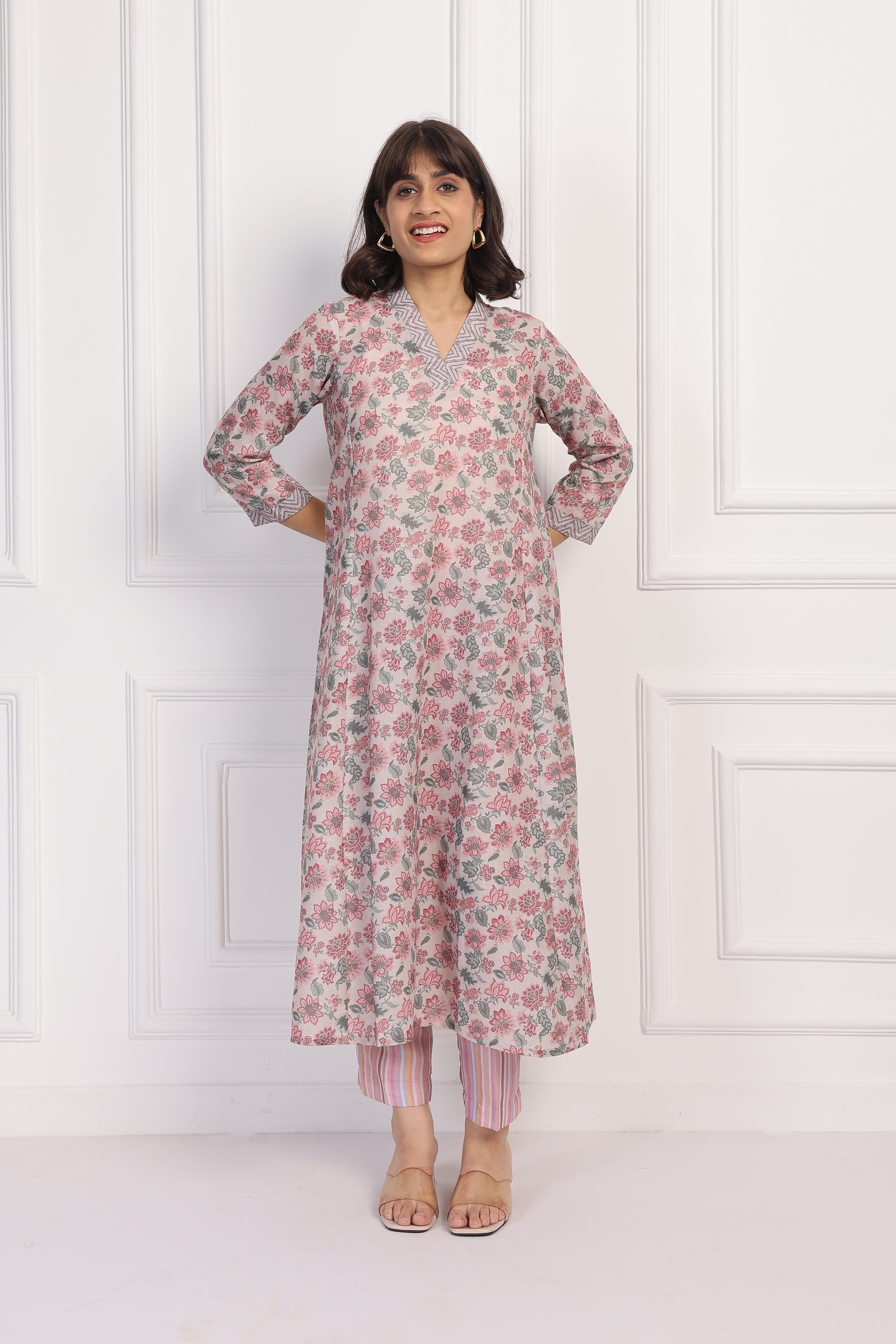 English Rose – Blush Chintz Co-ord Set - Top And Bottom
