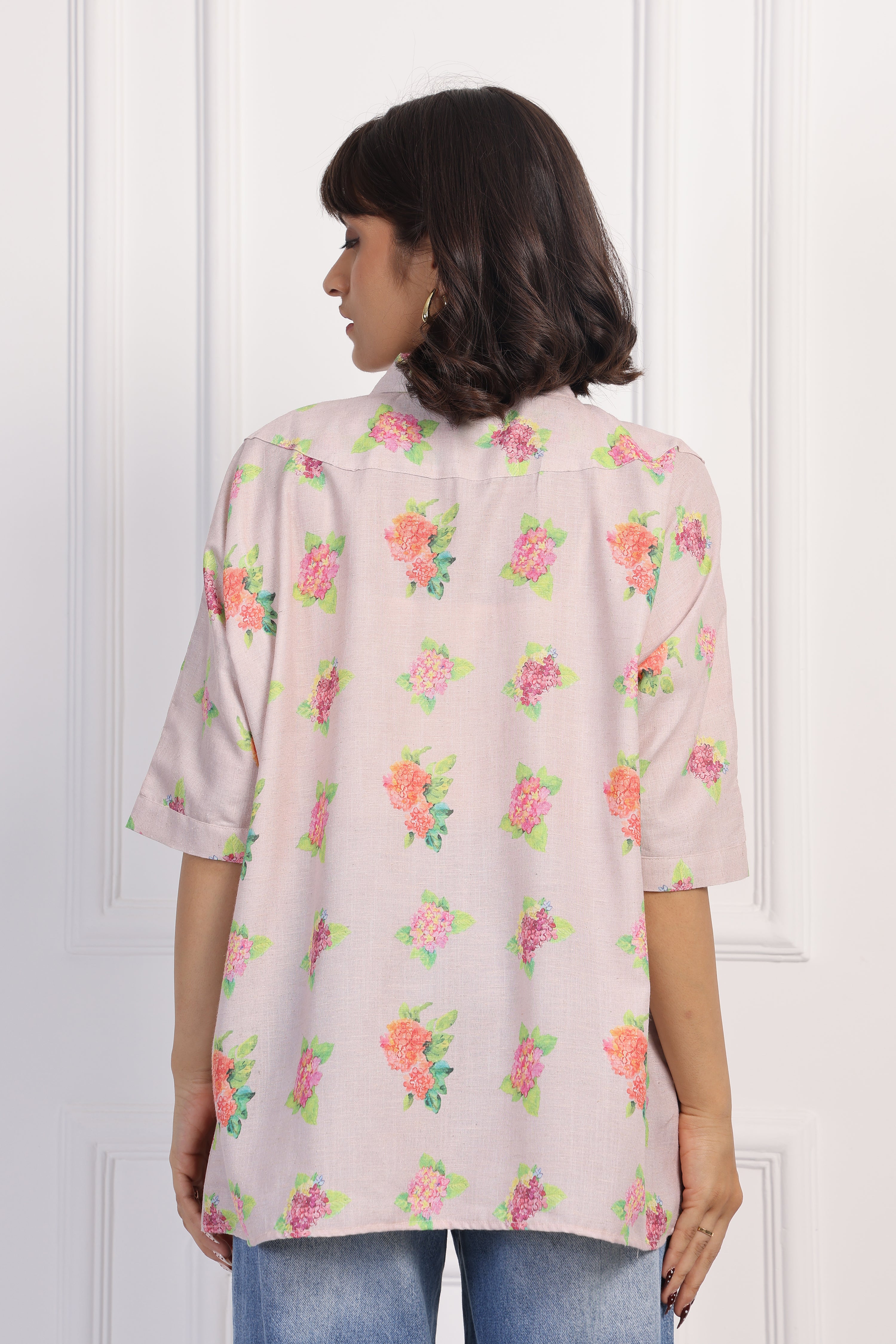 Blush Hydrangea Boxy Shirt