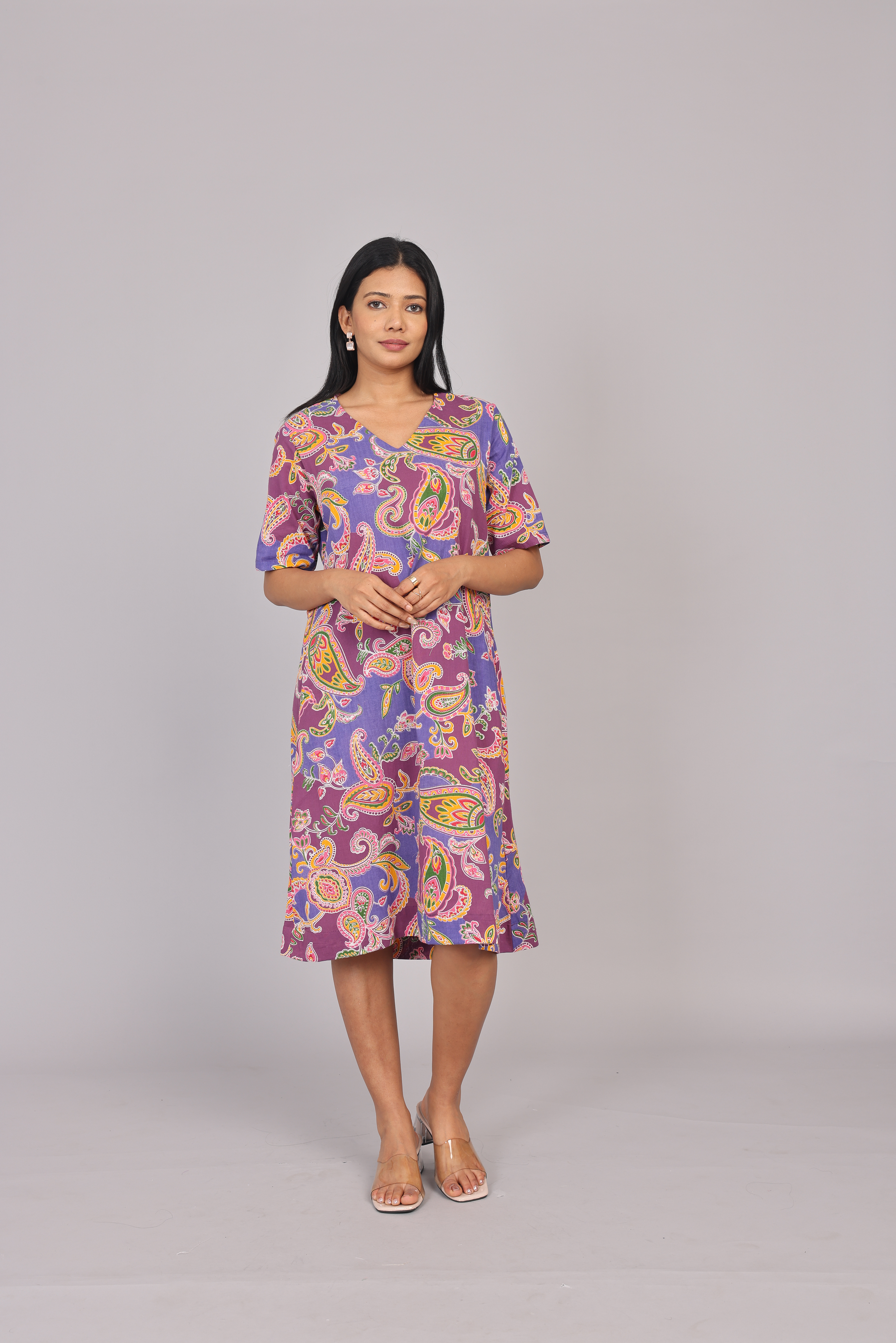Wander Edit - Lilac Paisley Skies Comfy Dress