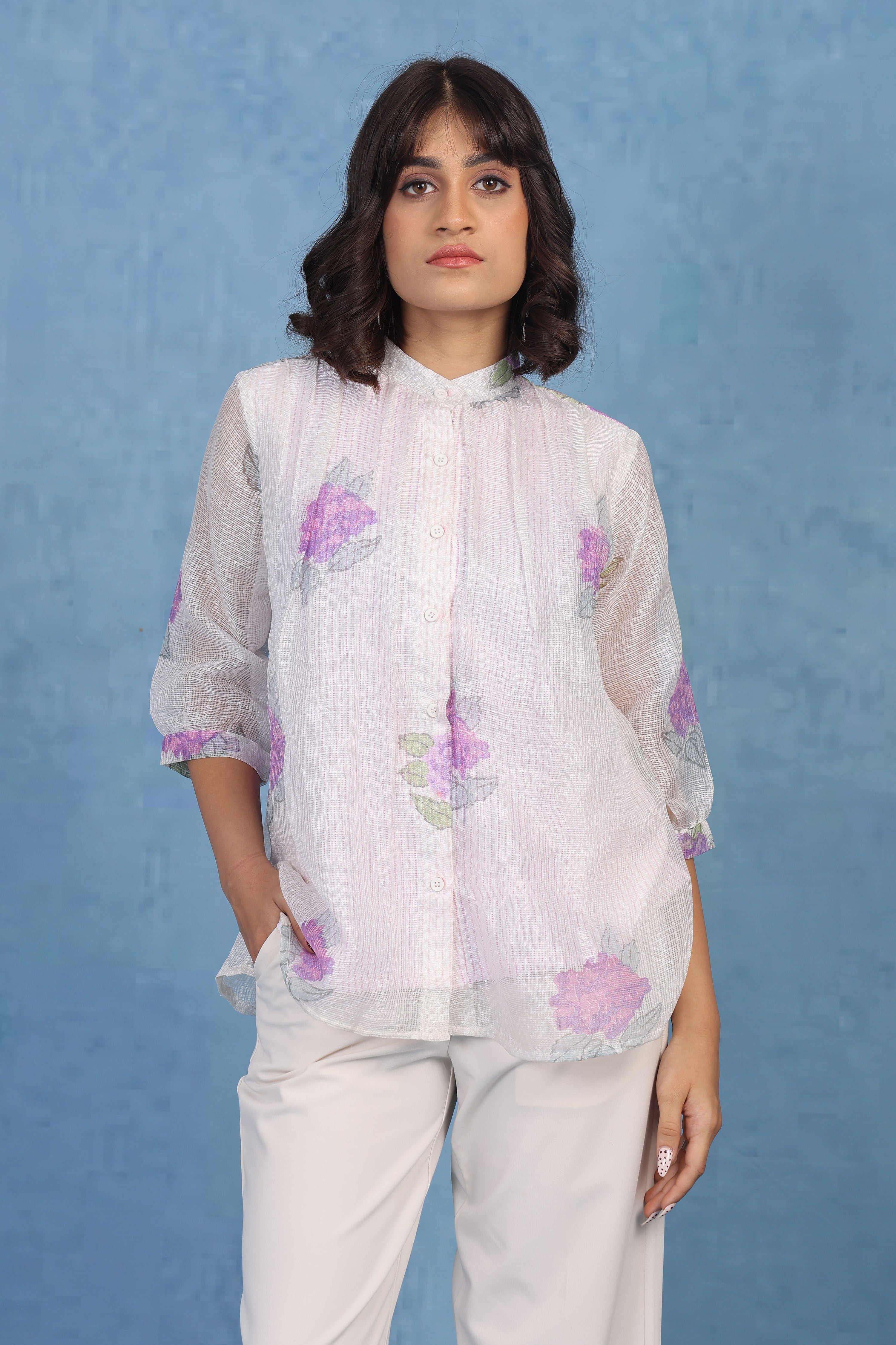 Mauve Hydrangea Whisper – Kota Short Top