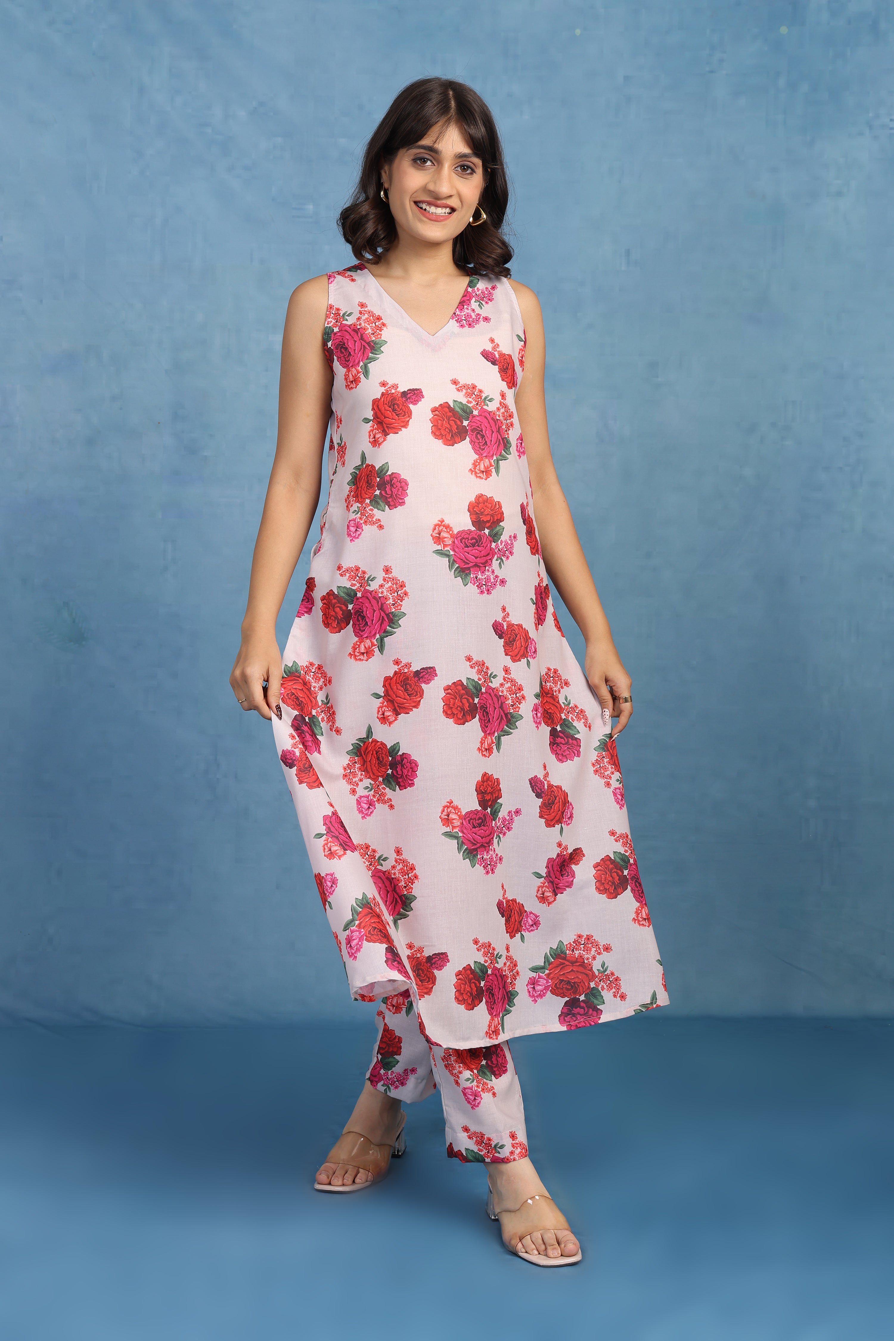 English Rose – Stormy Garden Co-ord Set - Top And Bottom