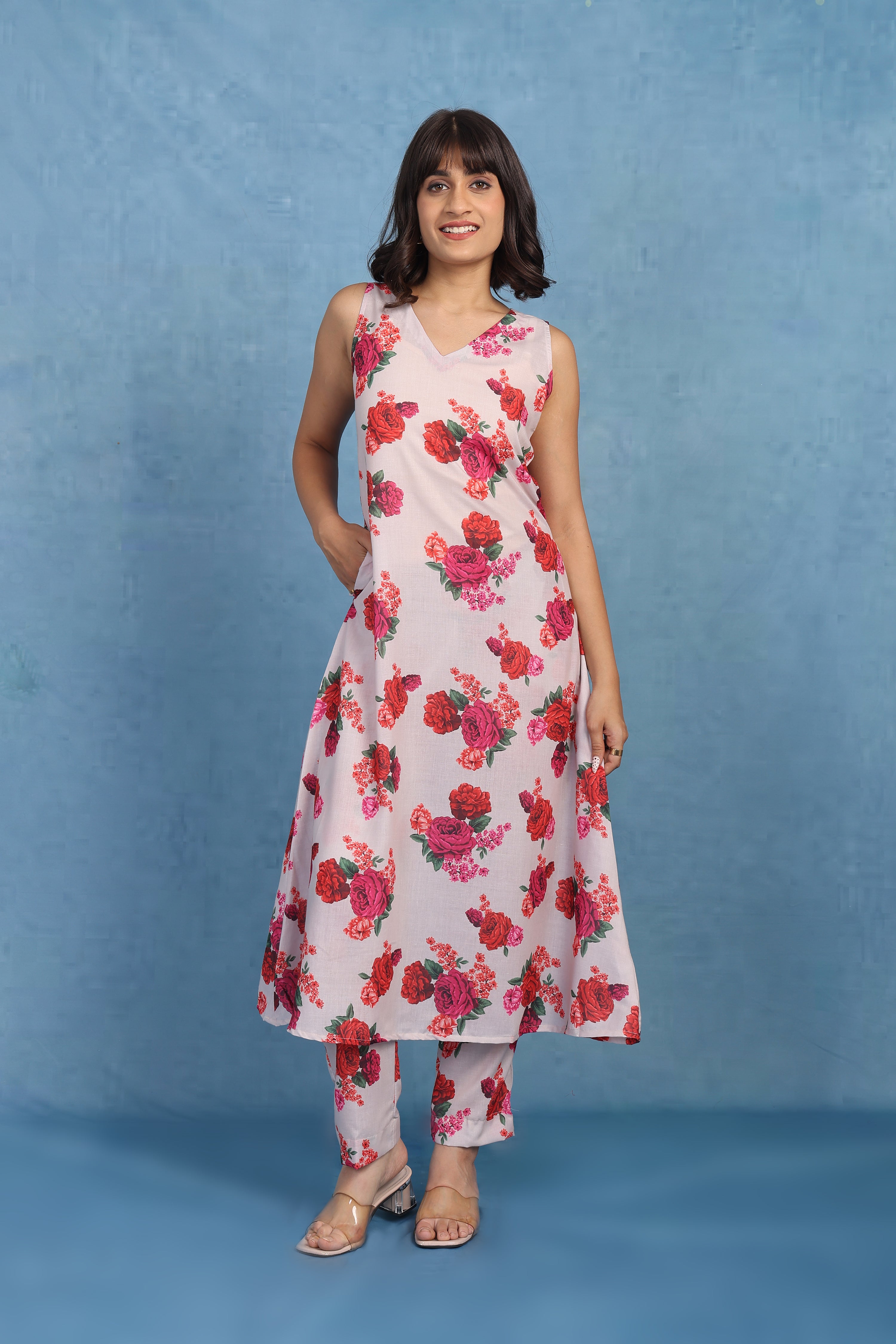 English Rose – Stormy Garden Co-ord Set - Top And Bottom