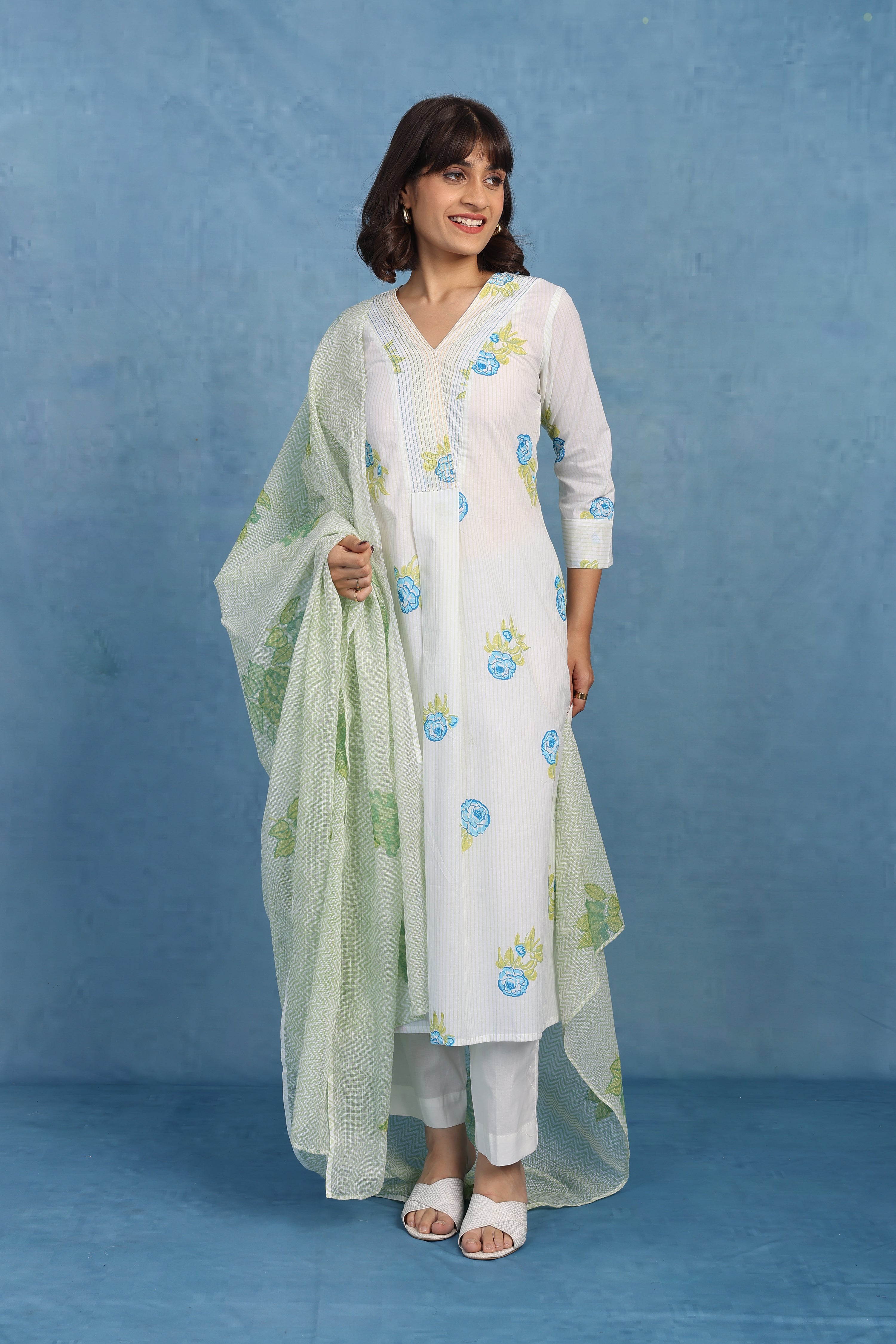 English Garden – Green Bloom Dupatta