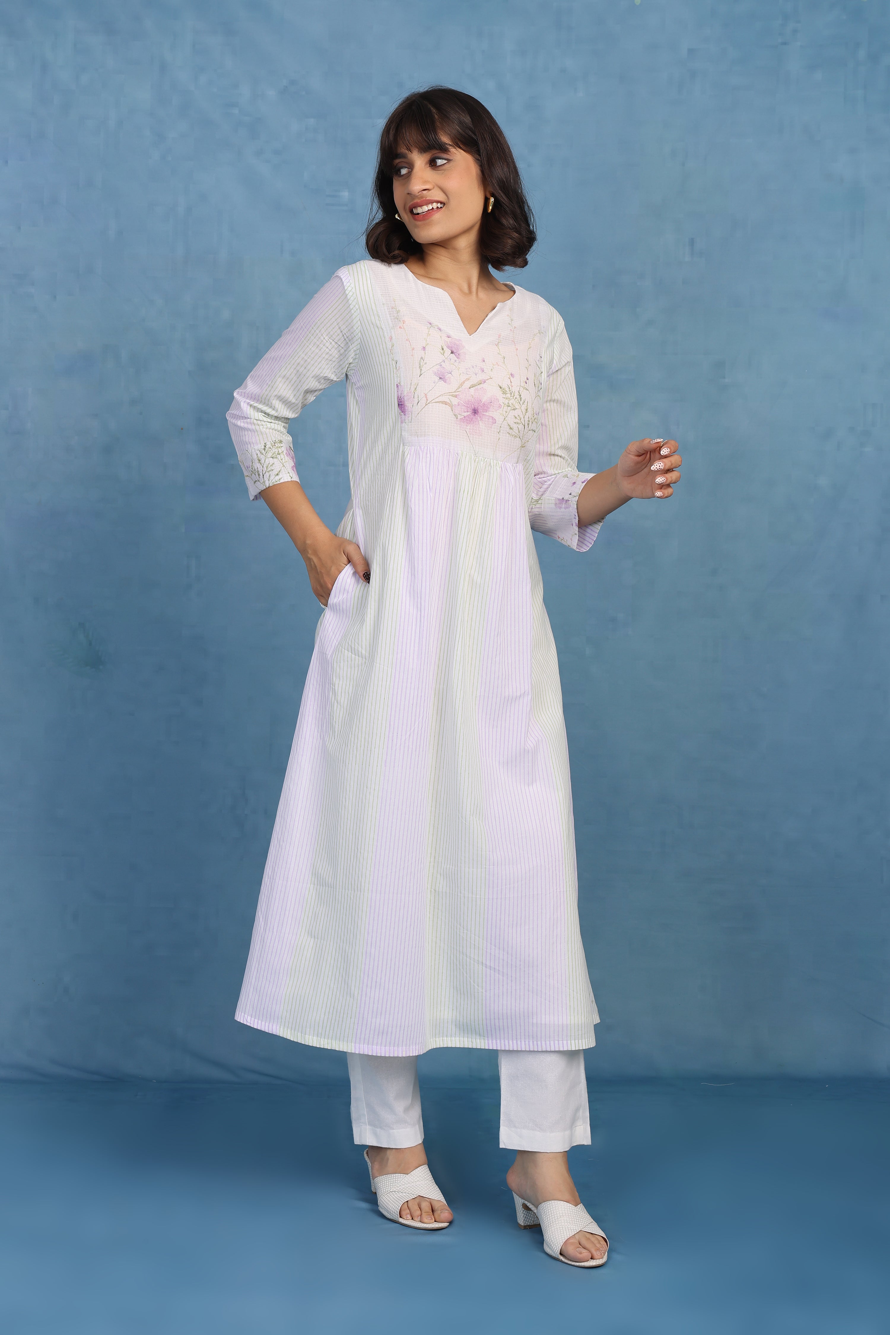 Kota Breeze Kurta-misty Mauve - Top And Bottom