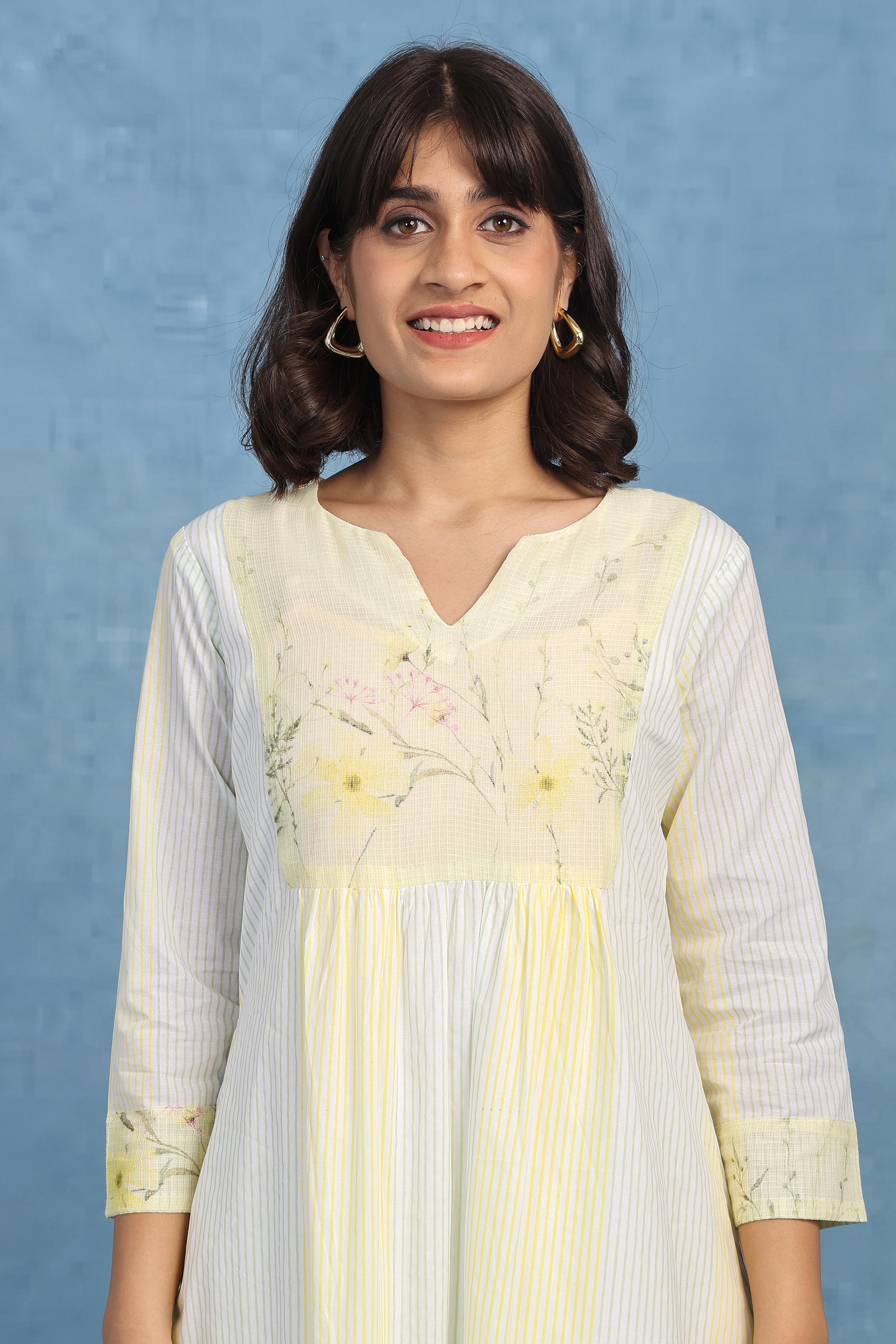 Kota Breeze Kurta- Lemon - Top And Bottom