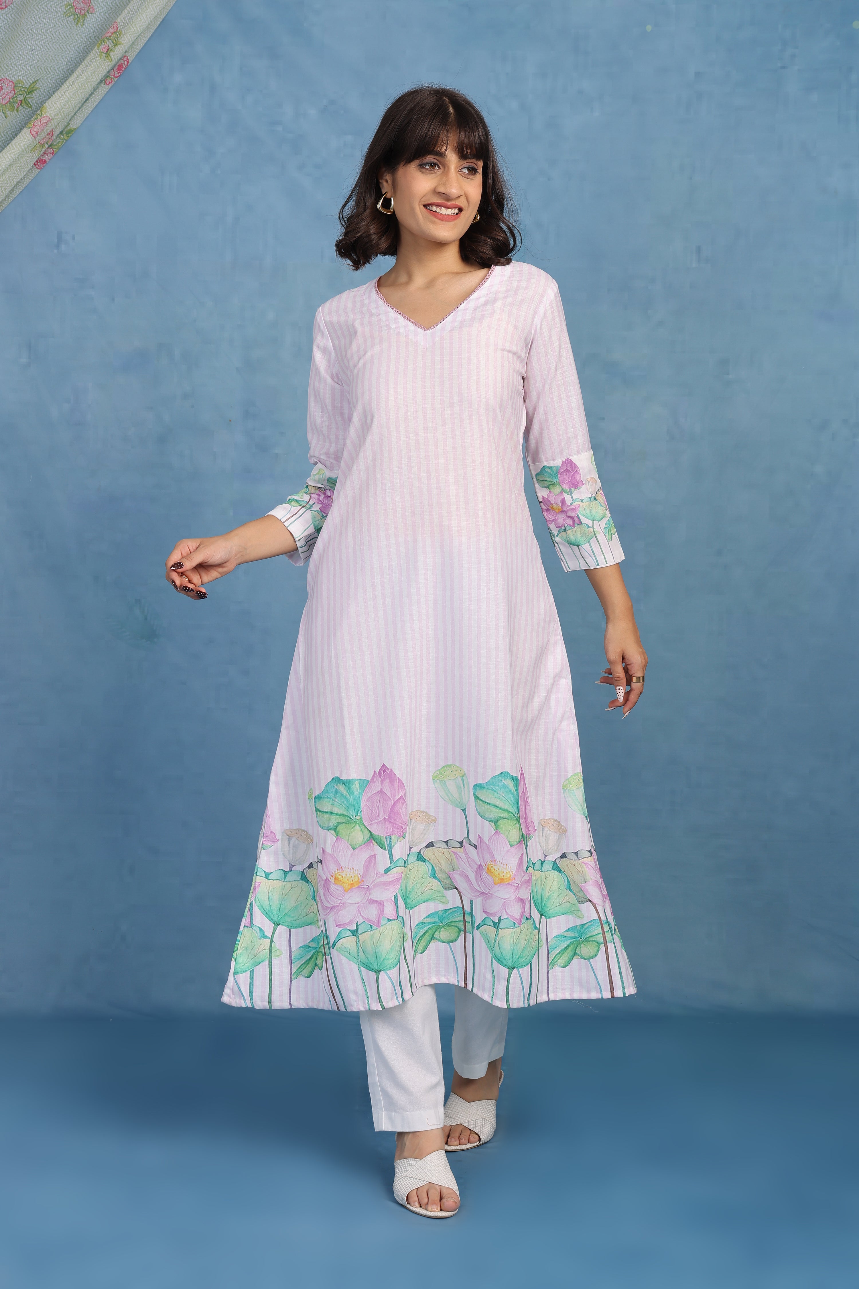 Petals Of Lotus – Pale Mauve Kurta - Only Top