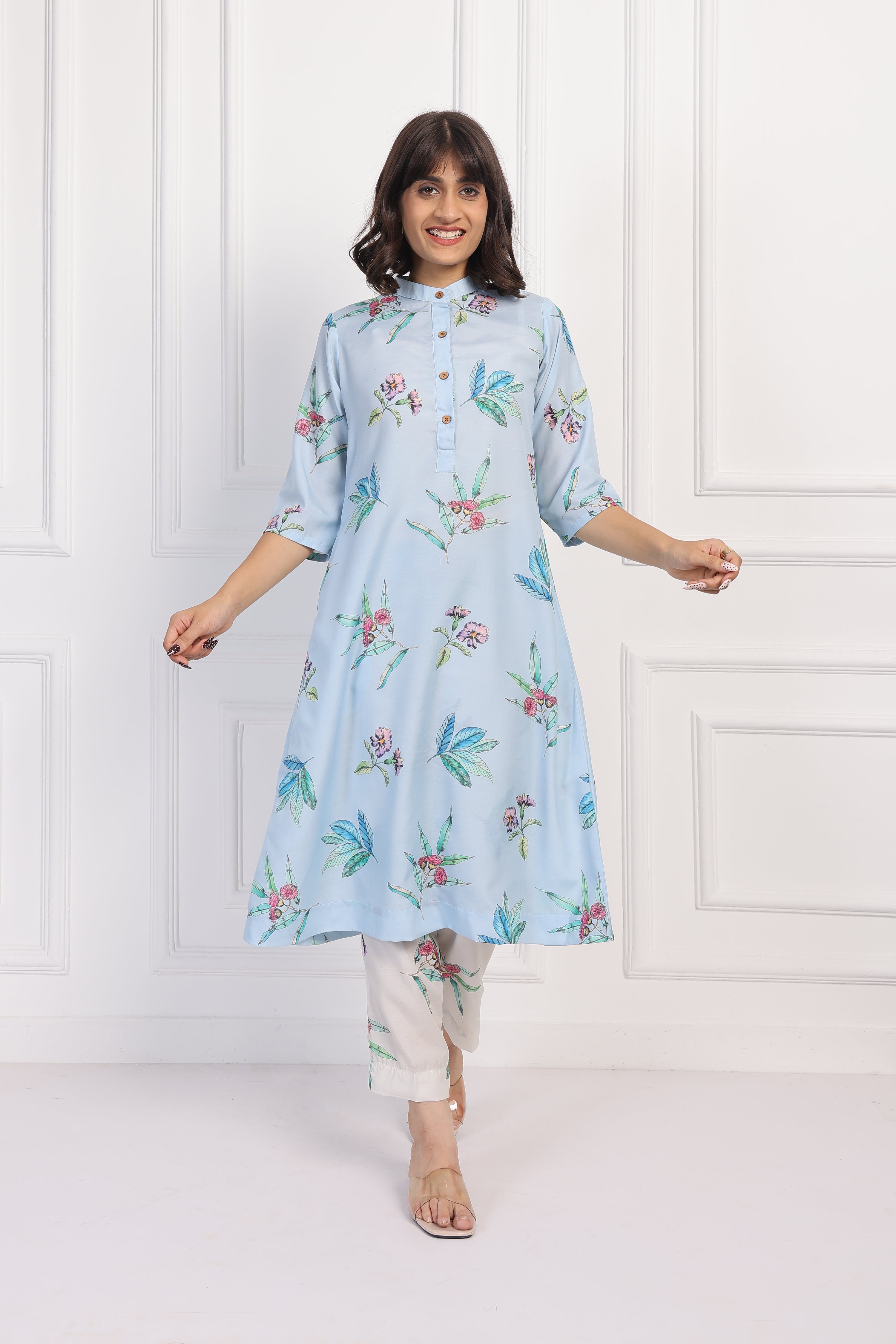 Petal Whisper - Dusty Blue - Top And Bottom