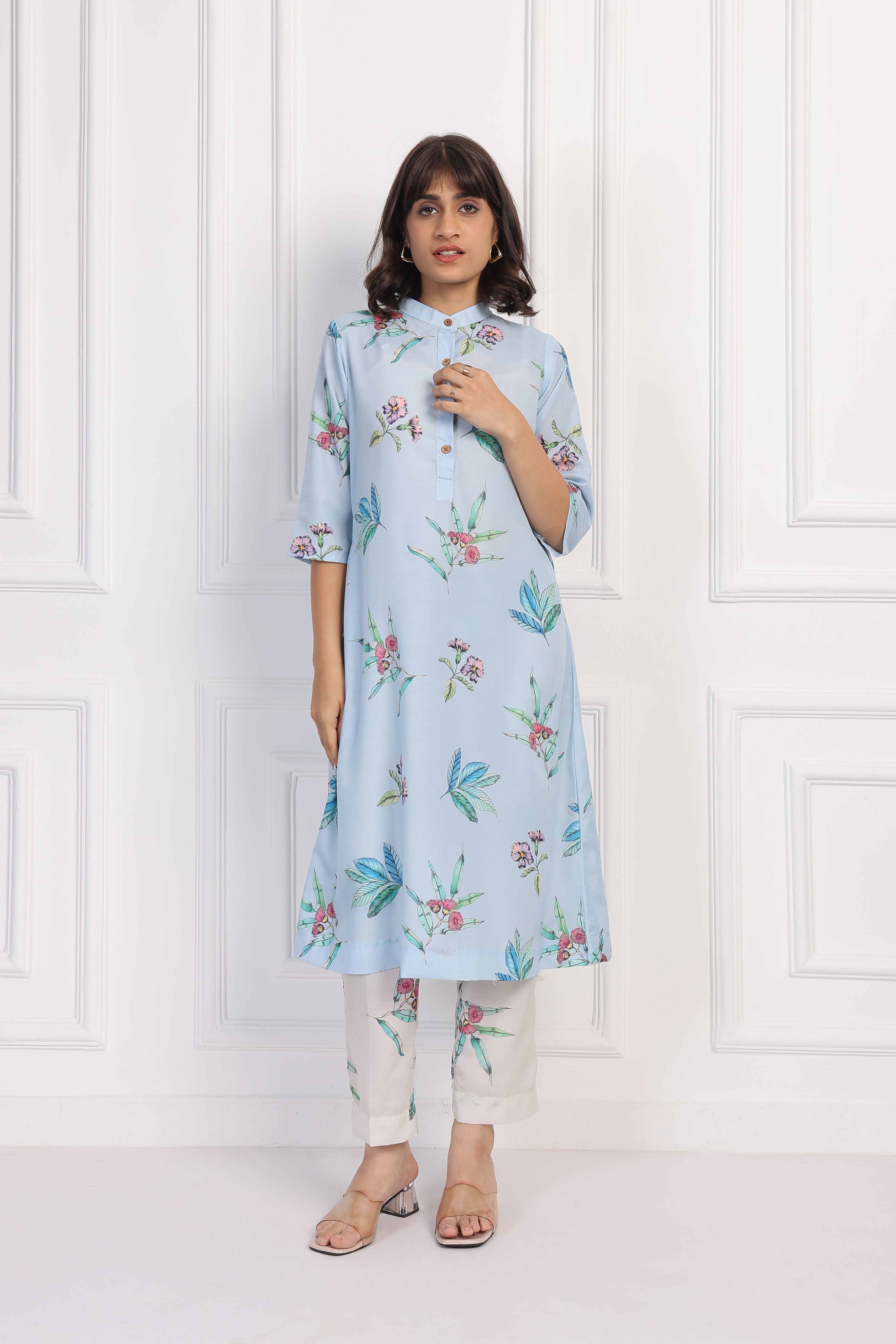 Petal Whisper - Dusty Blue - Top And Bottom