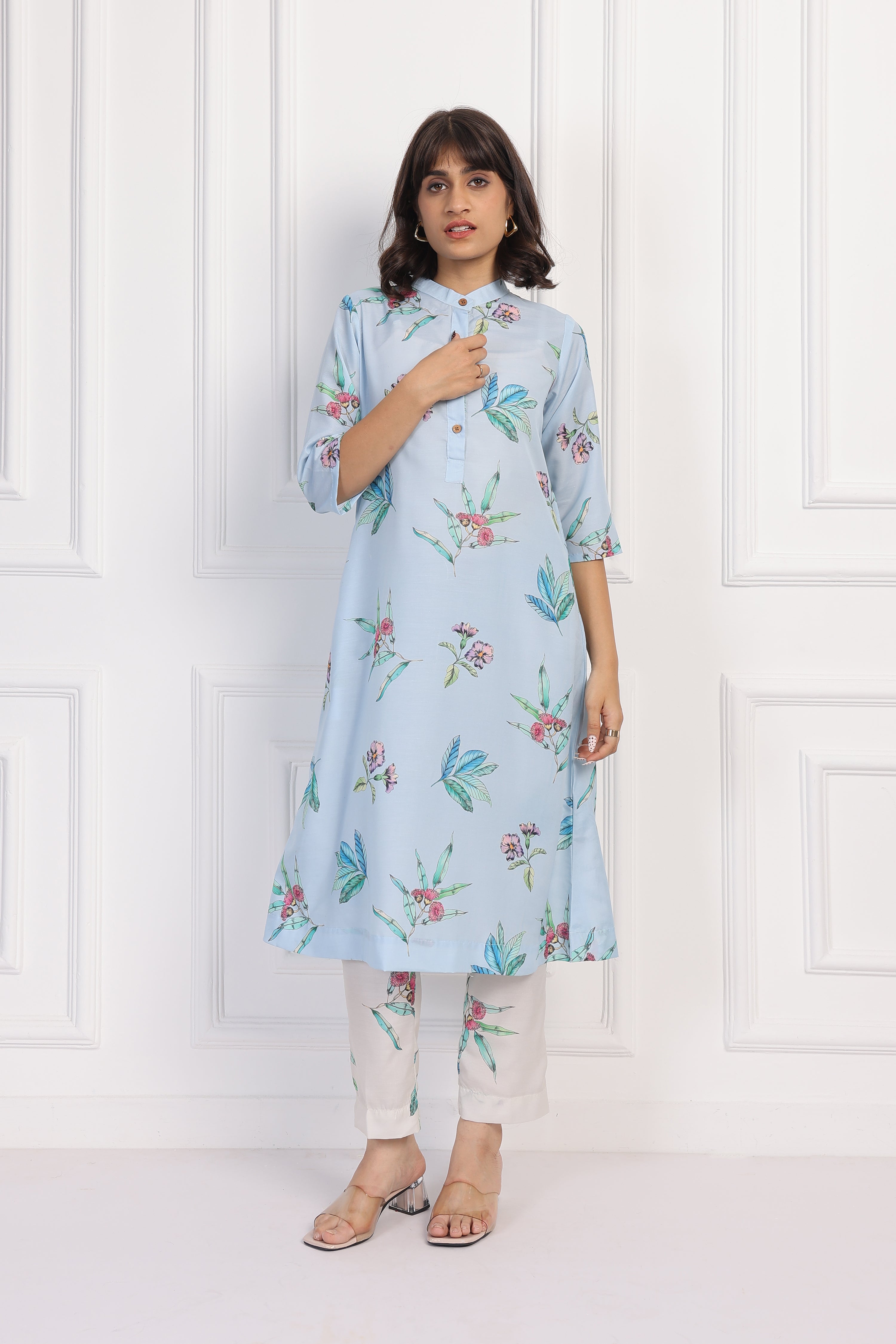 Petal Whisper - Dusty Blue - Top And Bottom