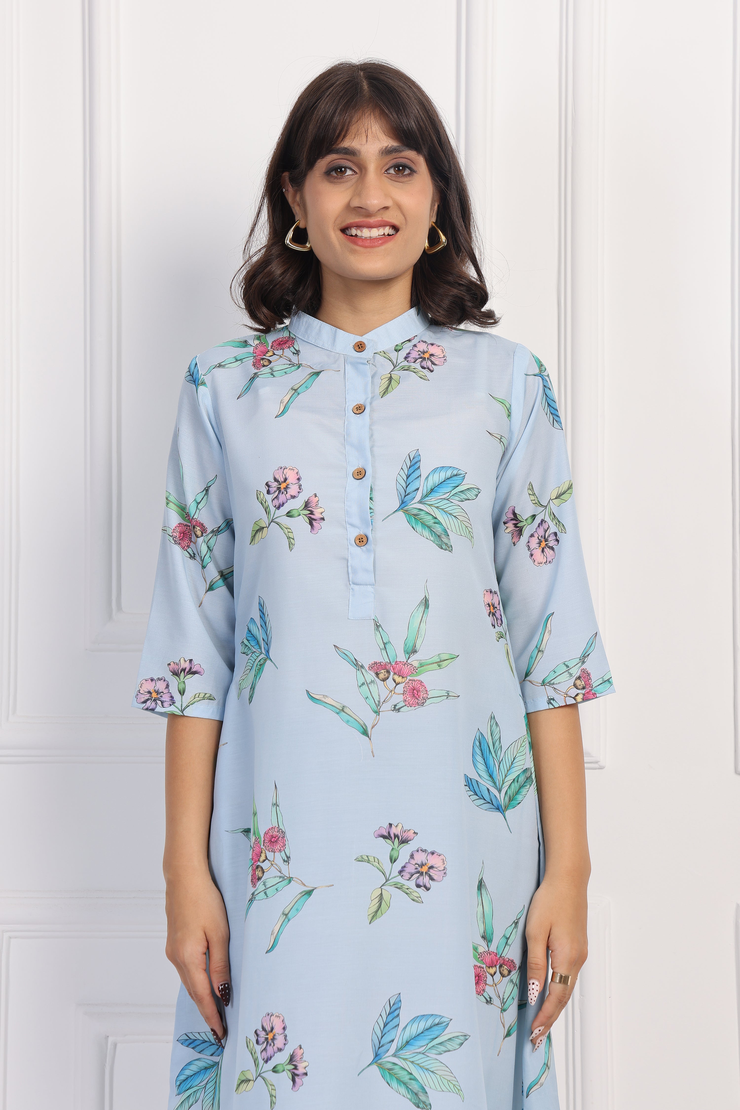 Petal Whisper - Dusty Blue - Top And Bottom