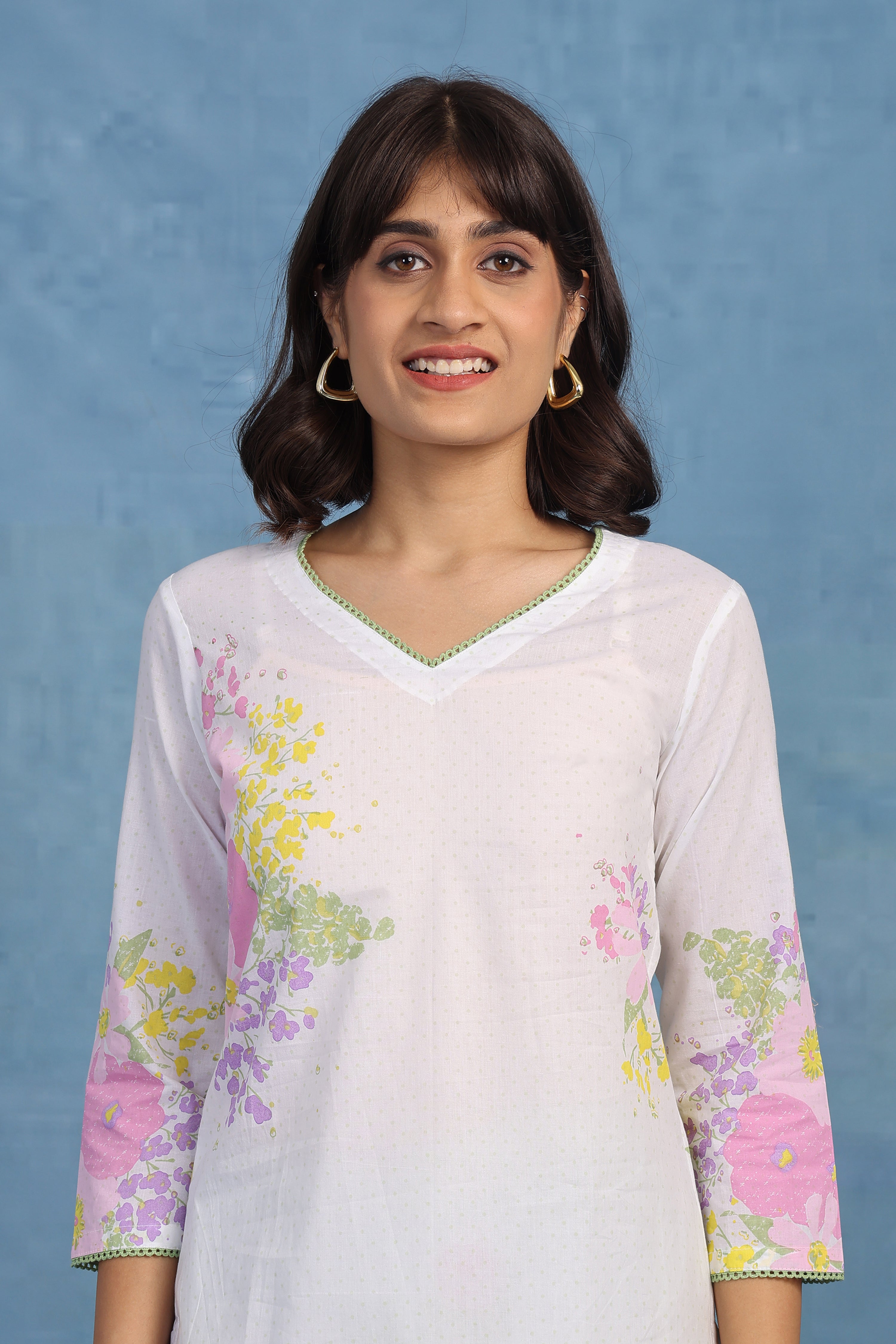 English Garden – Meadow Dots Kurta - Top And Bottom