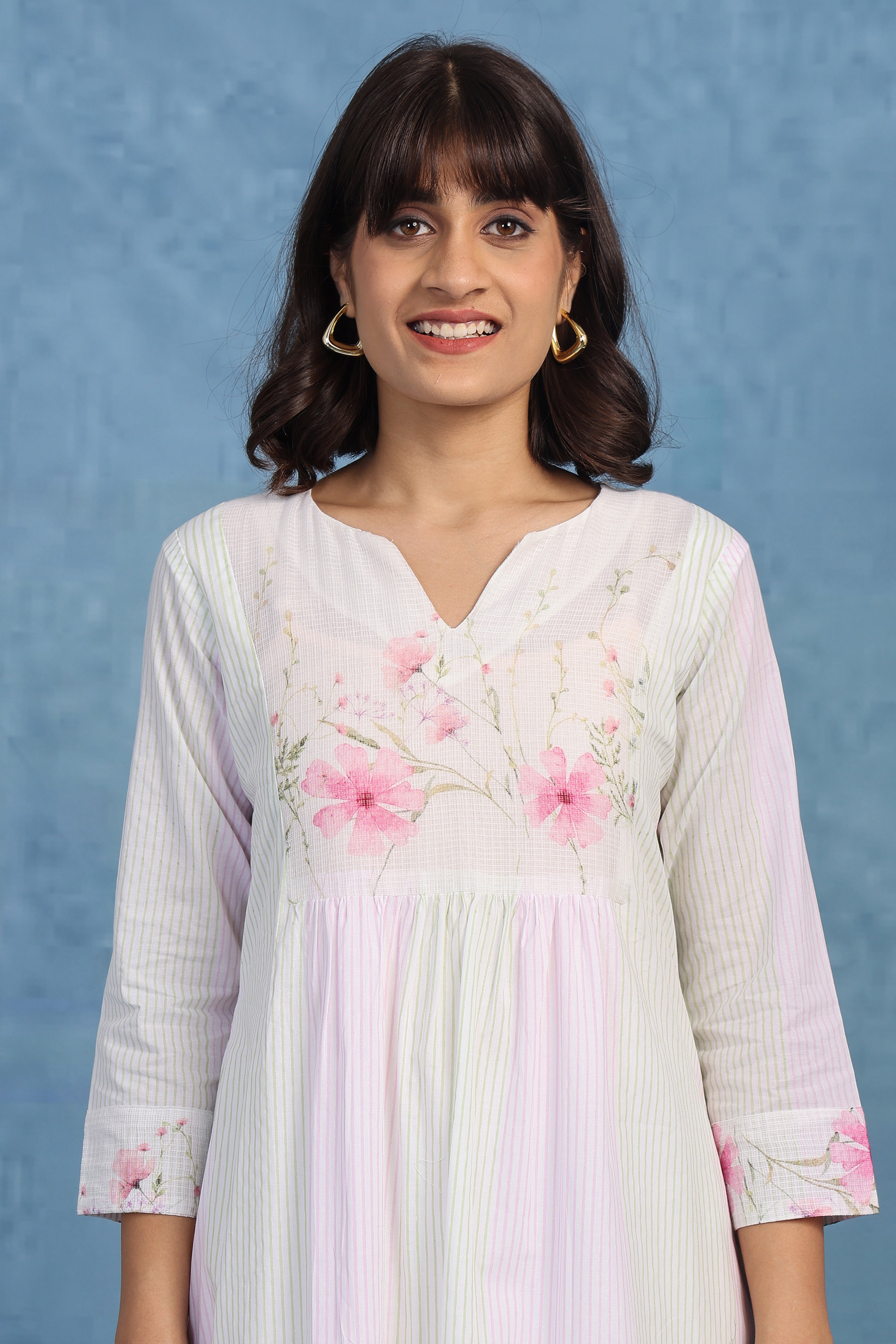 Kota Breeze Kurta - Delicate Pink - Top And Bottom