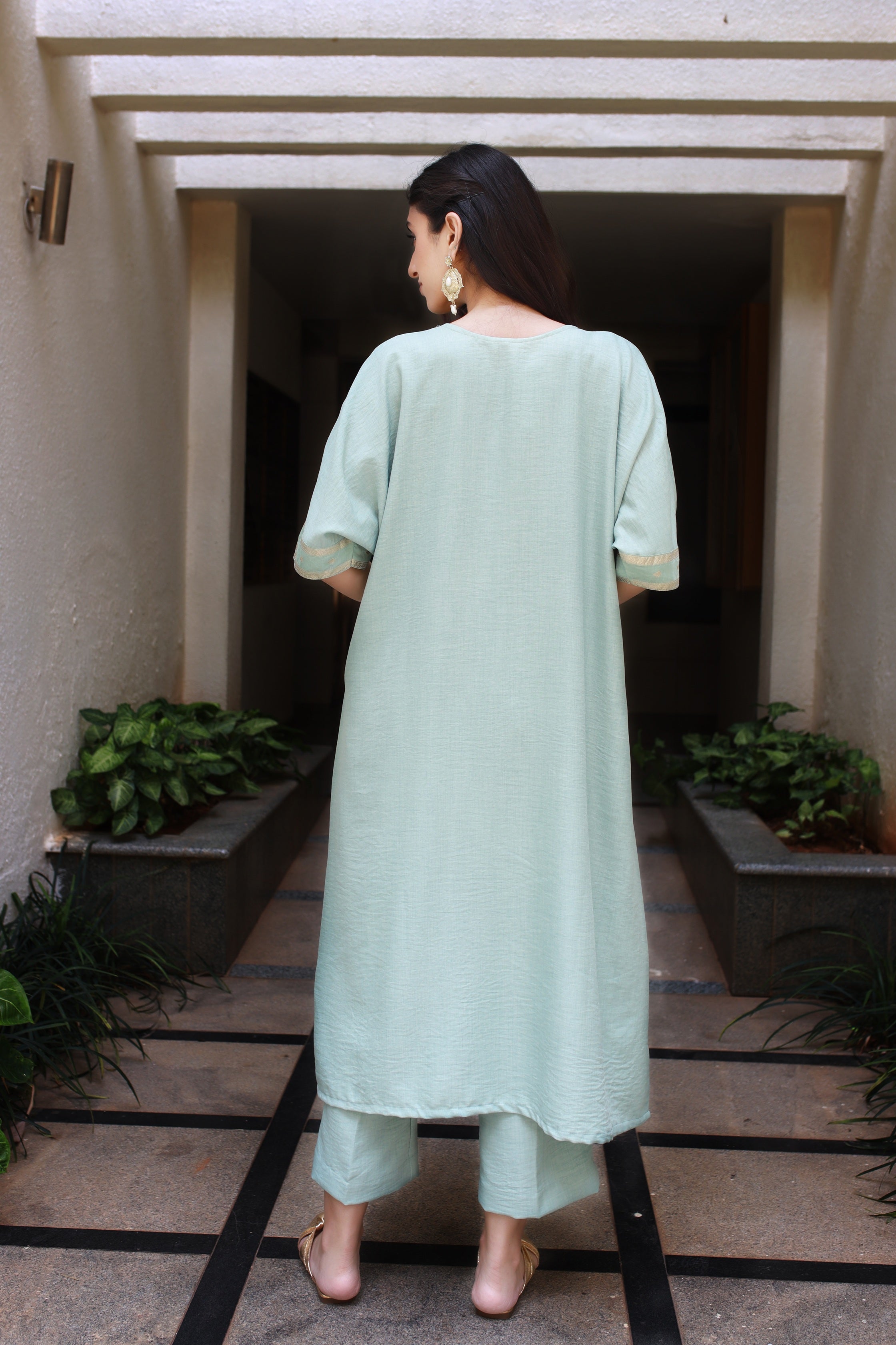 Fluid Grace Apple Green Yoke  Co-ord Set