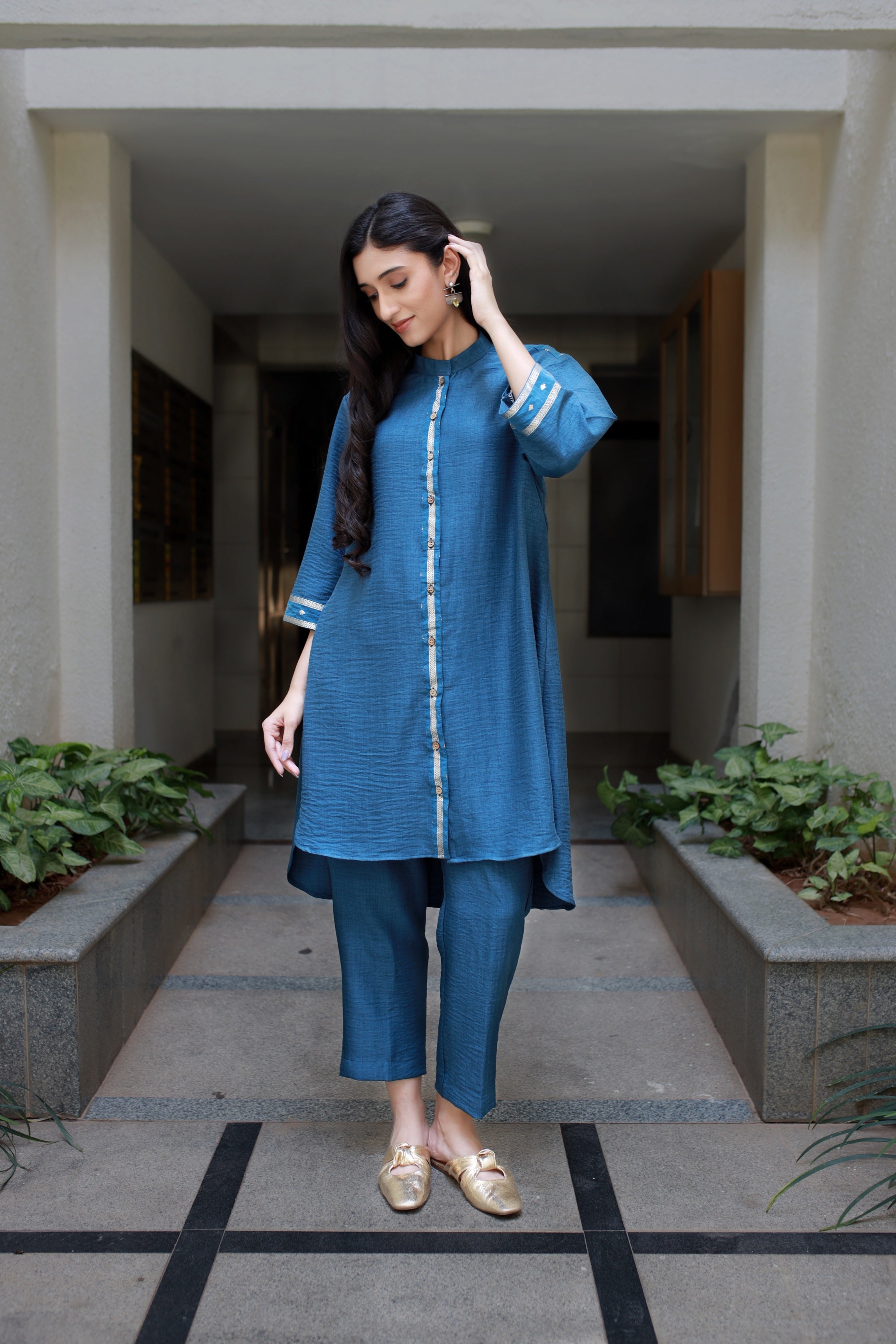 Fluid Grace Imperial Blue Co-ord Set