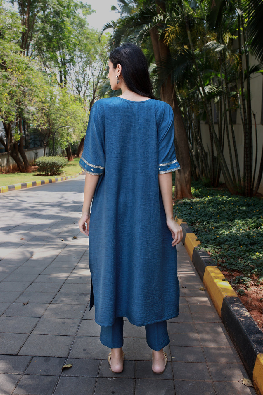 Imperial Blue Twill Cotton/linen Co-ord Set