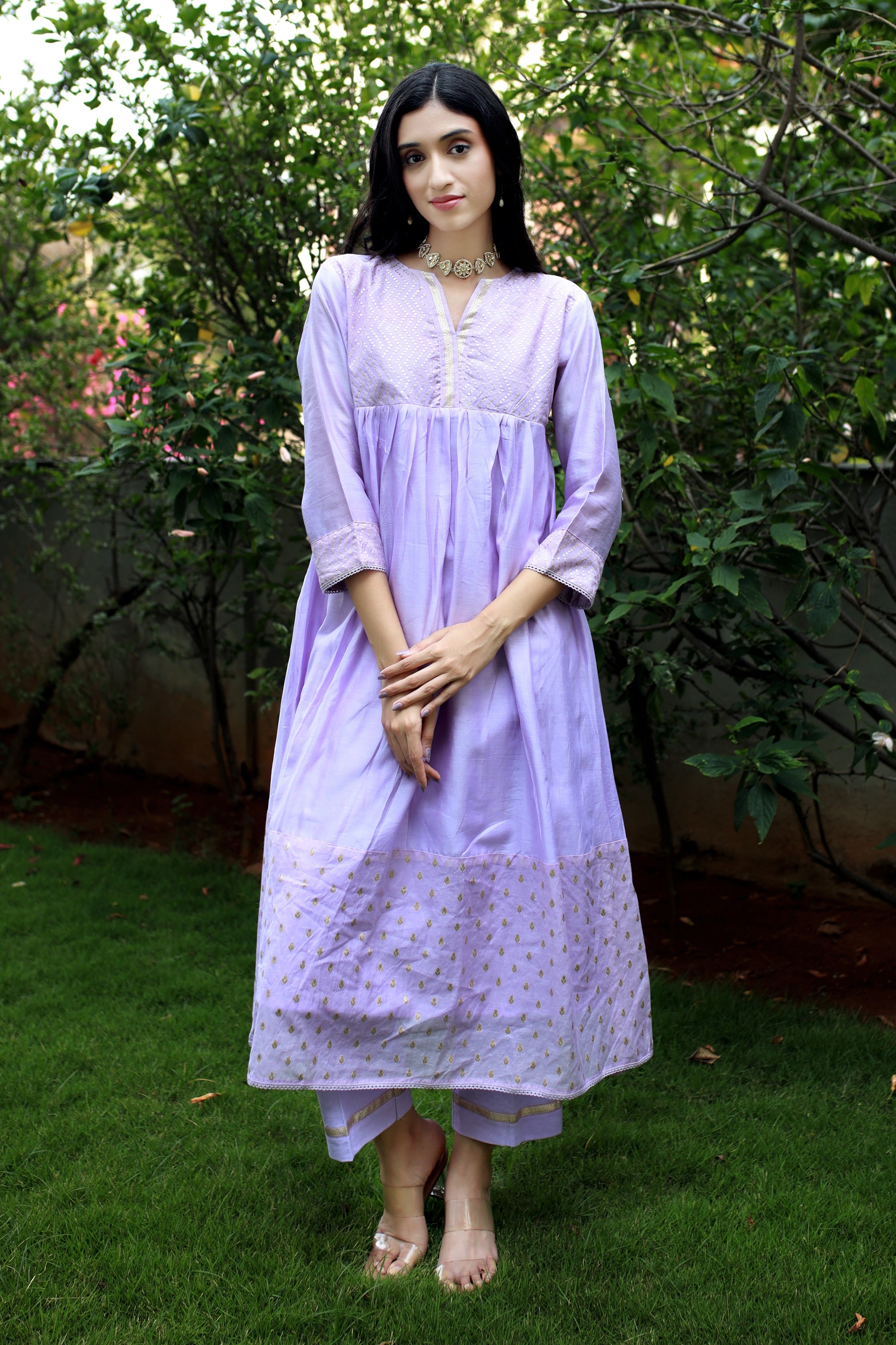 Heritage Glow Lilac Kurta