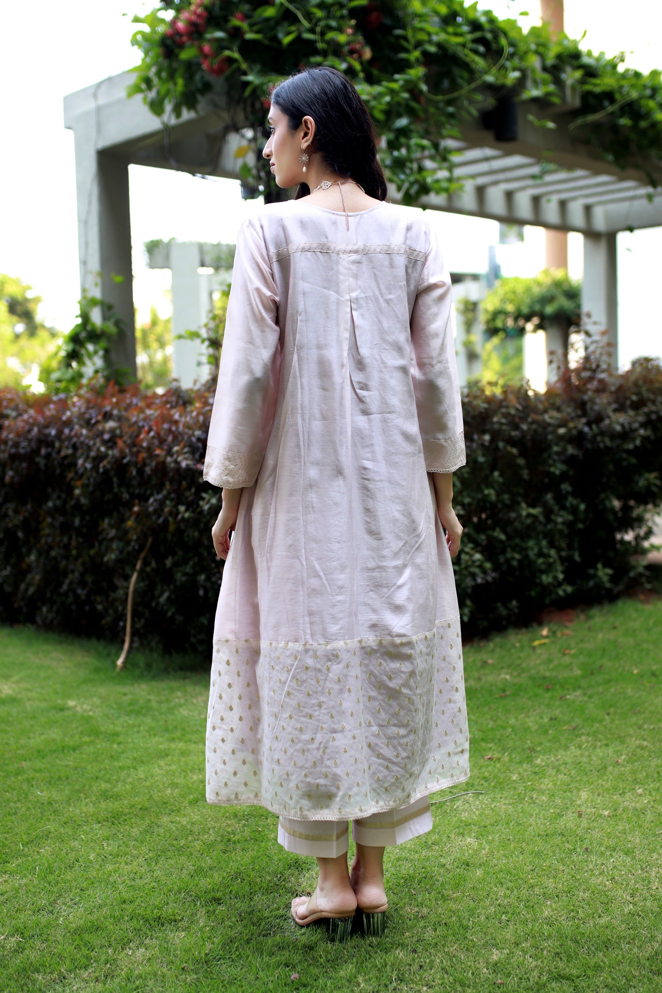 Heritage Glow Shell Pink Silk Kurta