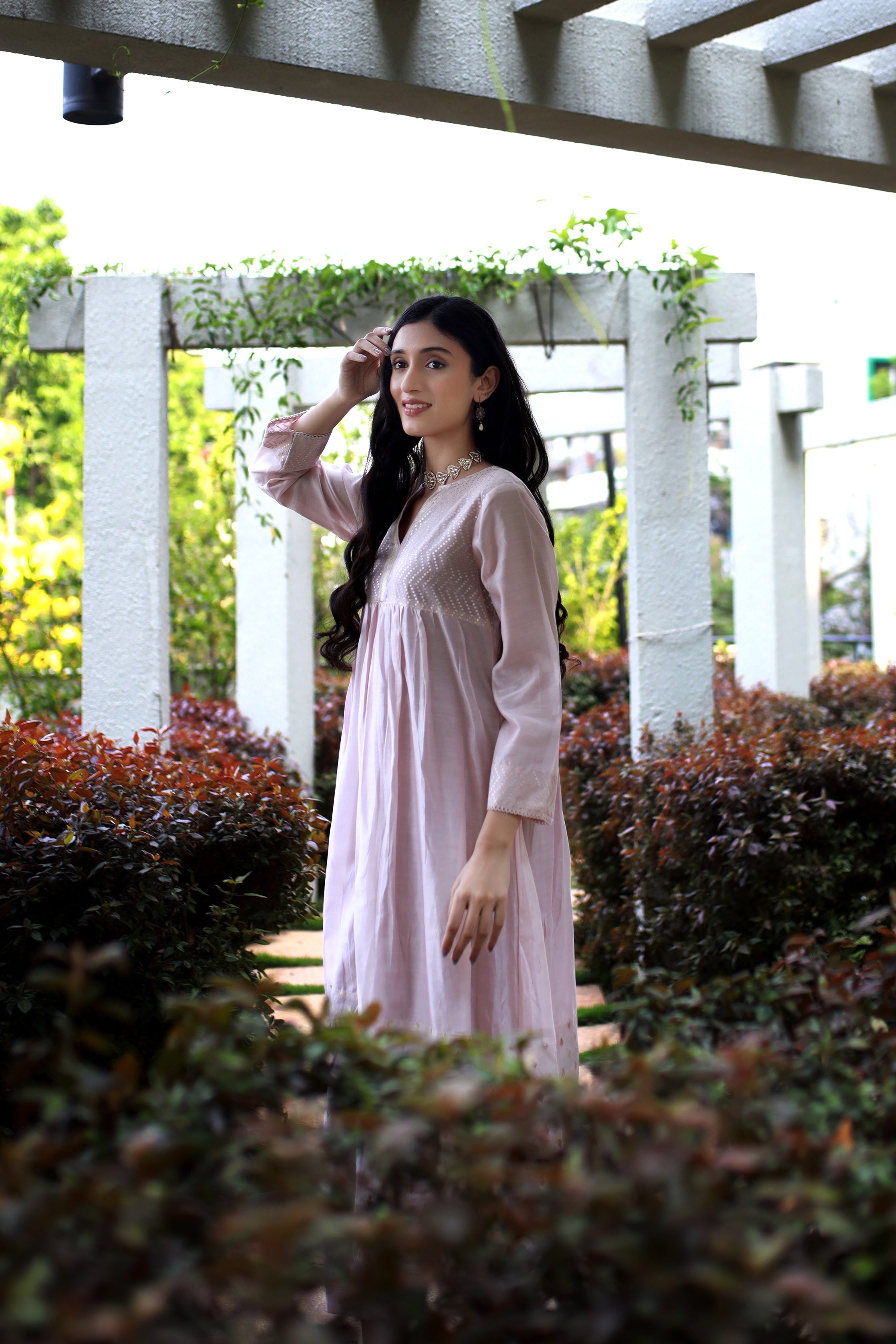 Heritage Glow Shell Pink Silk Kurta