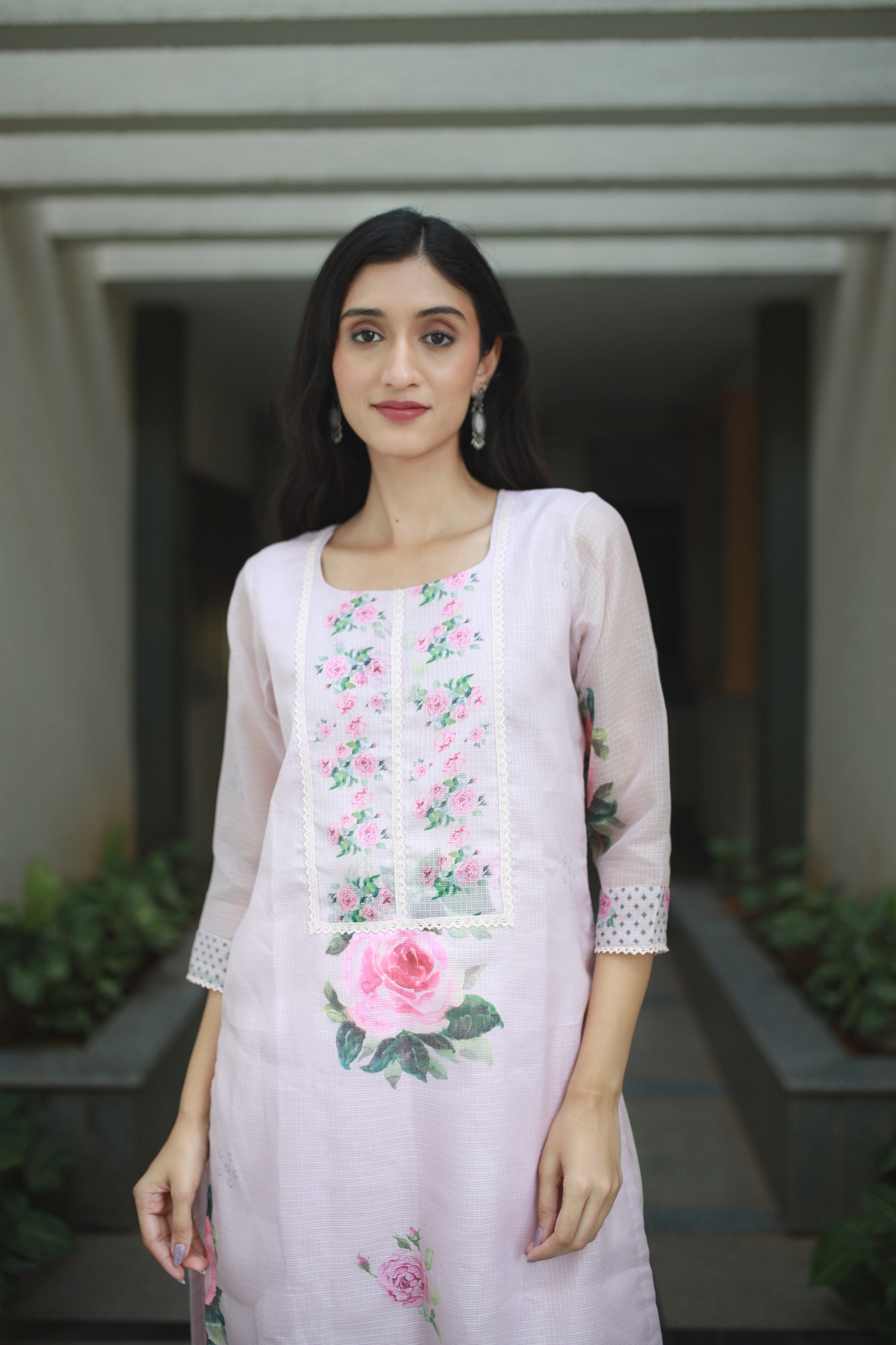 Malhaar Pale Pink Kota Kurta