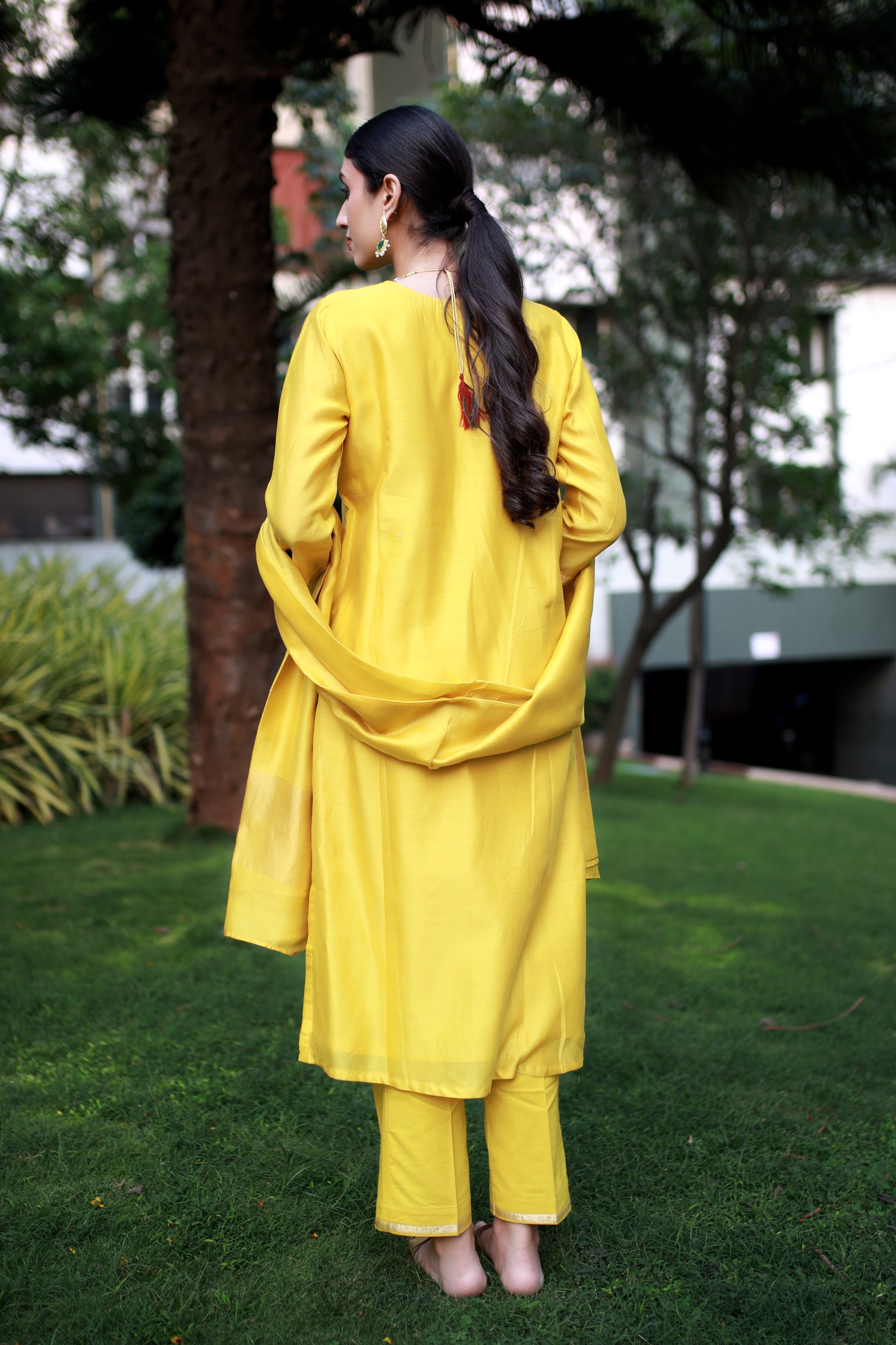 Heritage Glow Golden Yellow Silk Kurta