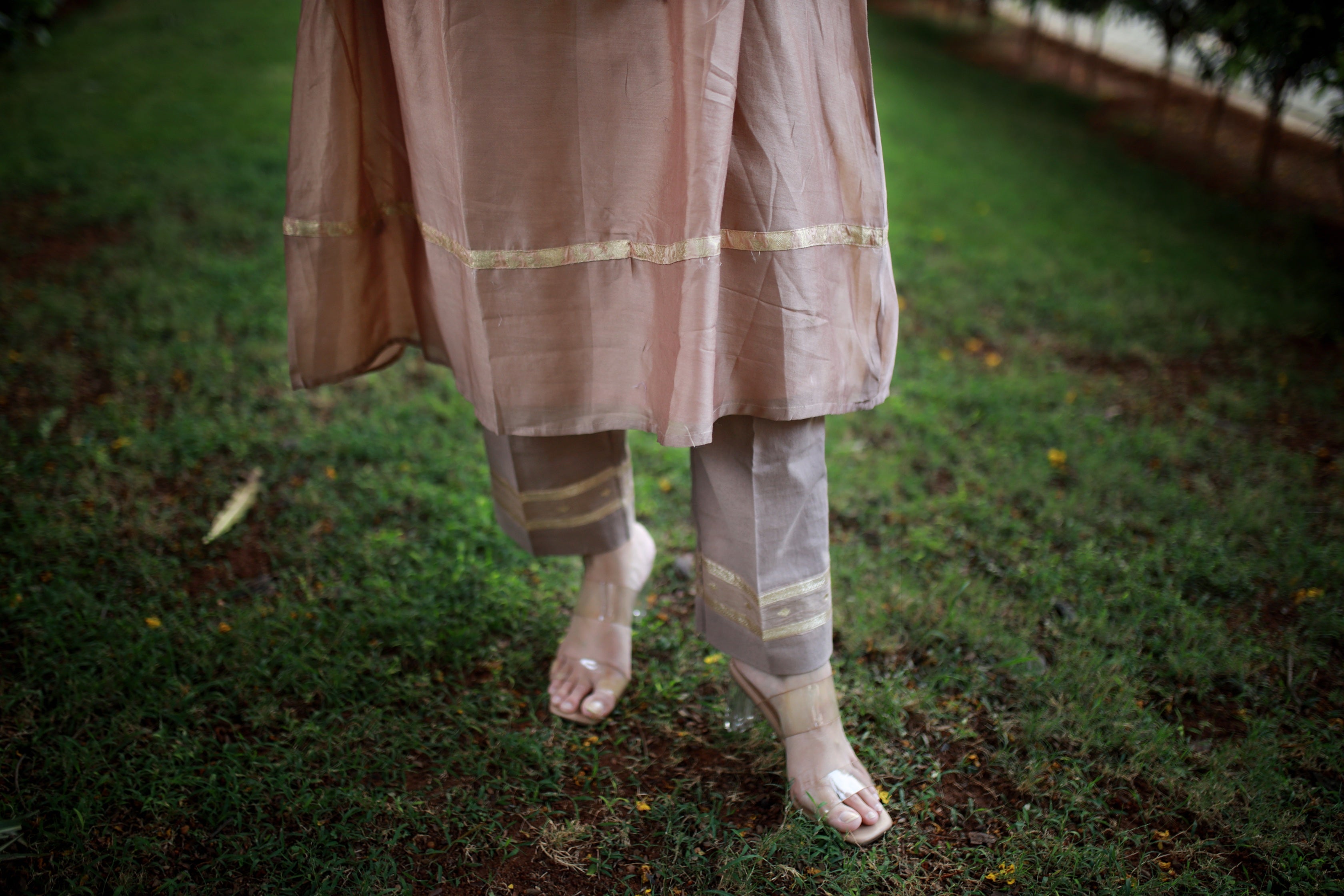 Heritage Glow Golden Biscuit Silk Kurta