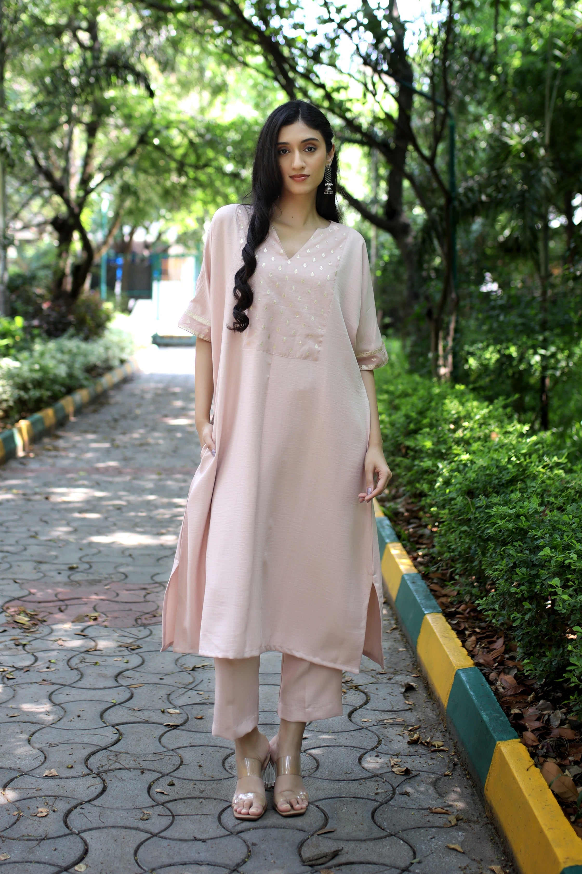 Fluid Grace Pale Pink Yoke  Co-ord Set