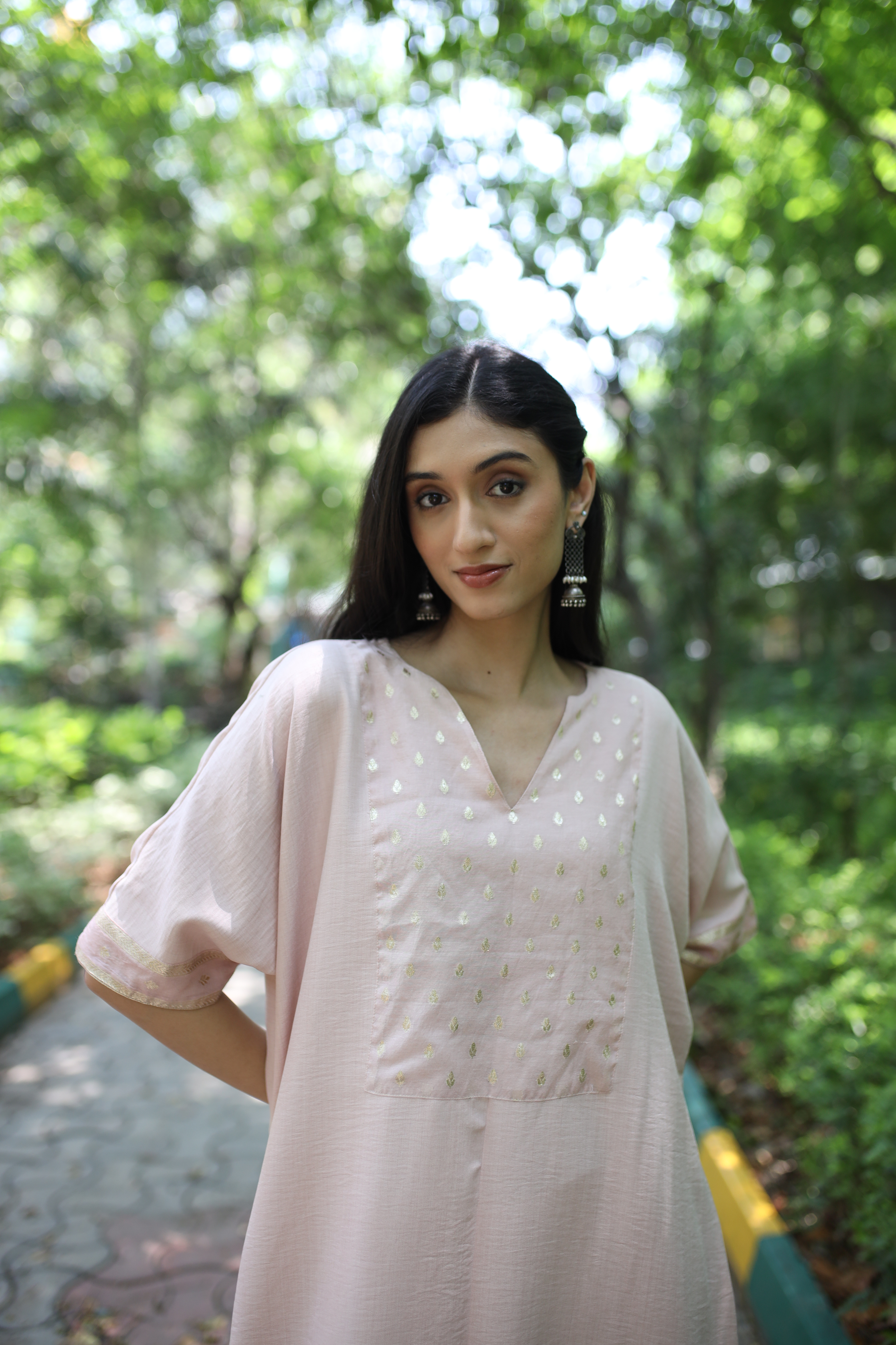 Fluid Grace Pale Pink Yoke  Co-ord Set