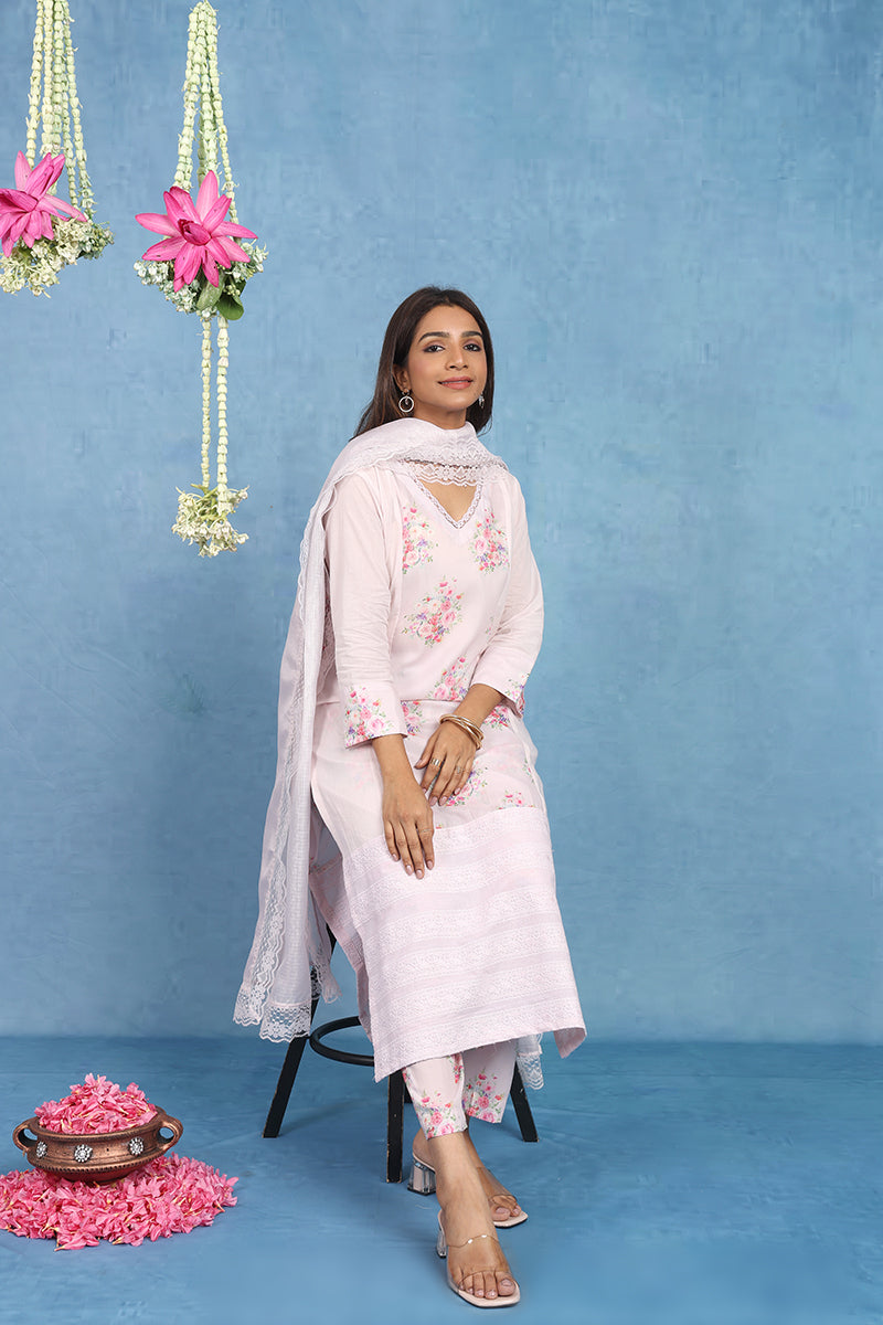 Malhaar Pink Cotton Kurta