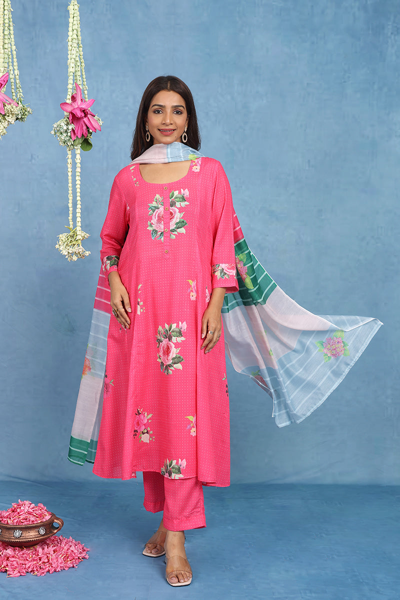 Malhaar Pista 5 Panel  Kurta  And Bottom