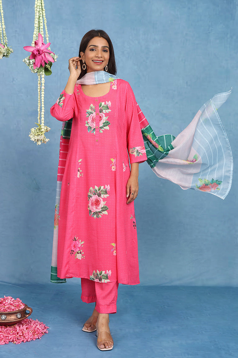 Malhaar Pista 5 Panel  Kurta  And Bottom