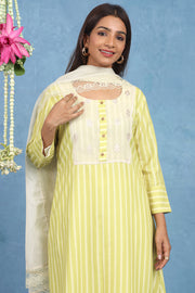 Malhaar Yellow Cotton Kurta And Bottom