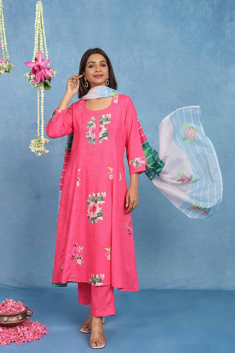 Malhaar Pista 5 Panel  Kurta  And Bottom