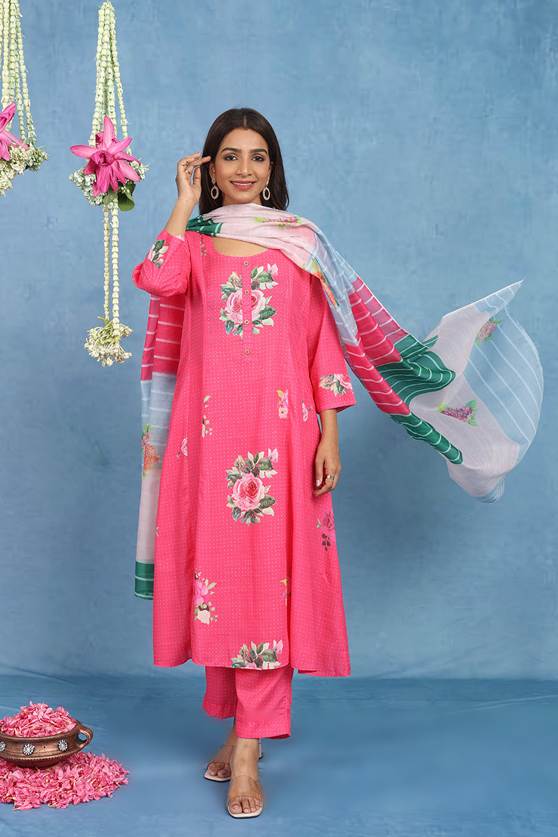 Malhaar Pista 5 Panel  Kurta  And Bottom