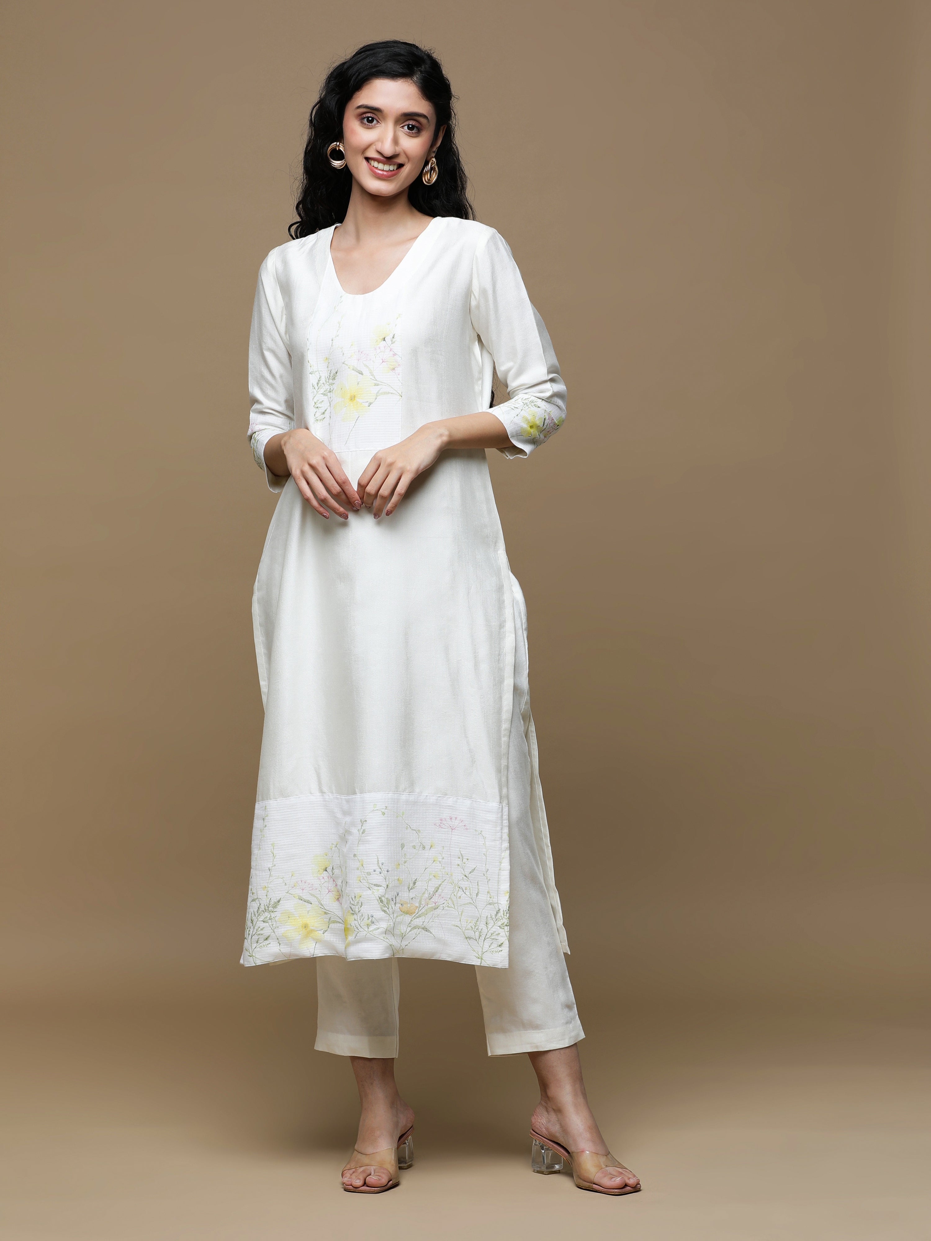 Heritage Glow Emeralvanilla Silk Kurta