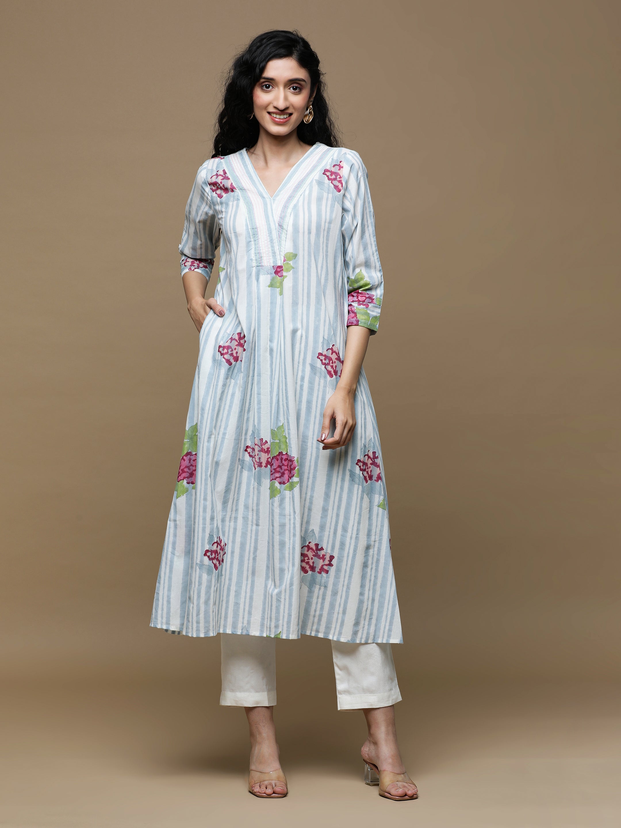 Bahaar Handblock Printed Cotton Kurta And Pant