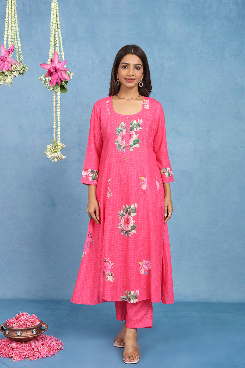 Malhaar Pista 5 Panel  Kurta  And Bottom