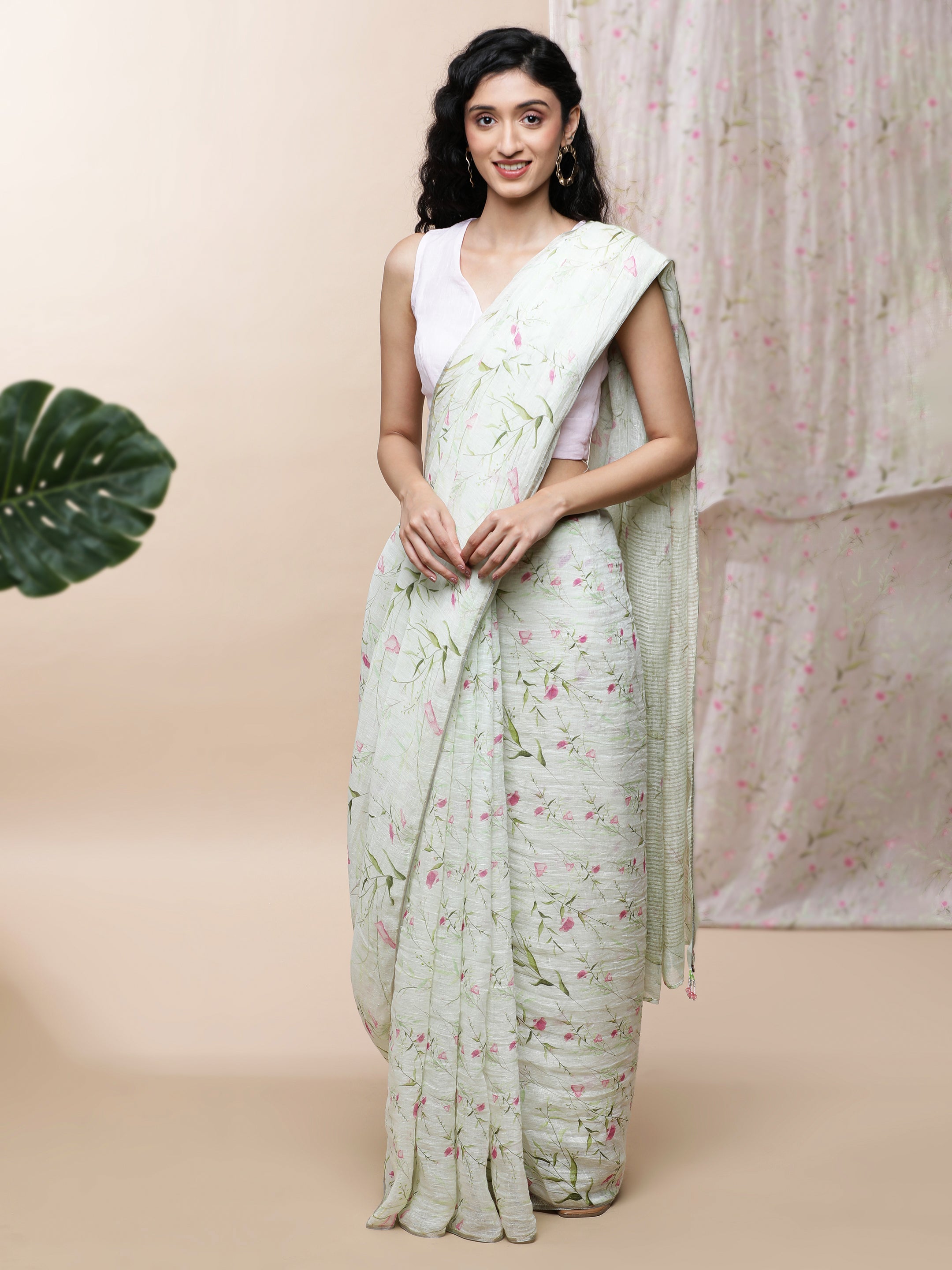 Noor - Eternal Spring Linen Saree