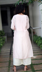 Serenity Blush Baby Pink Staple Silk Kurta/ Dress