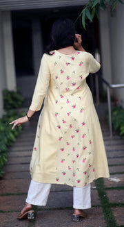 Roseate Charm Tan Staple Silk Kurta/ Dress