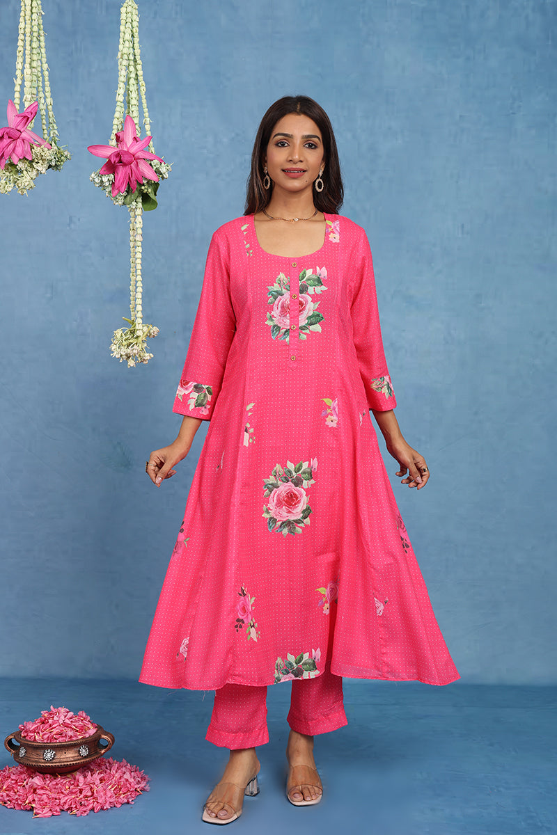 Malhaar Pista 5 Panel  Kurta  And Bottom