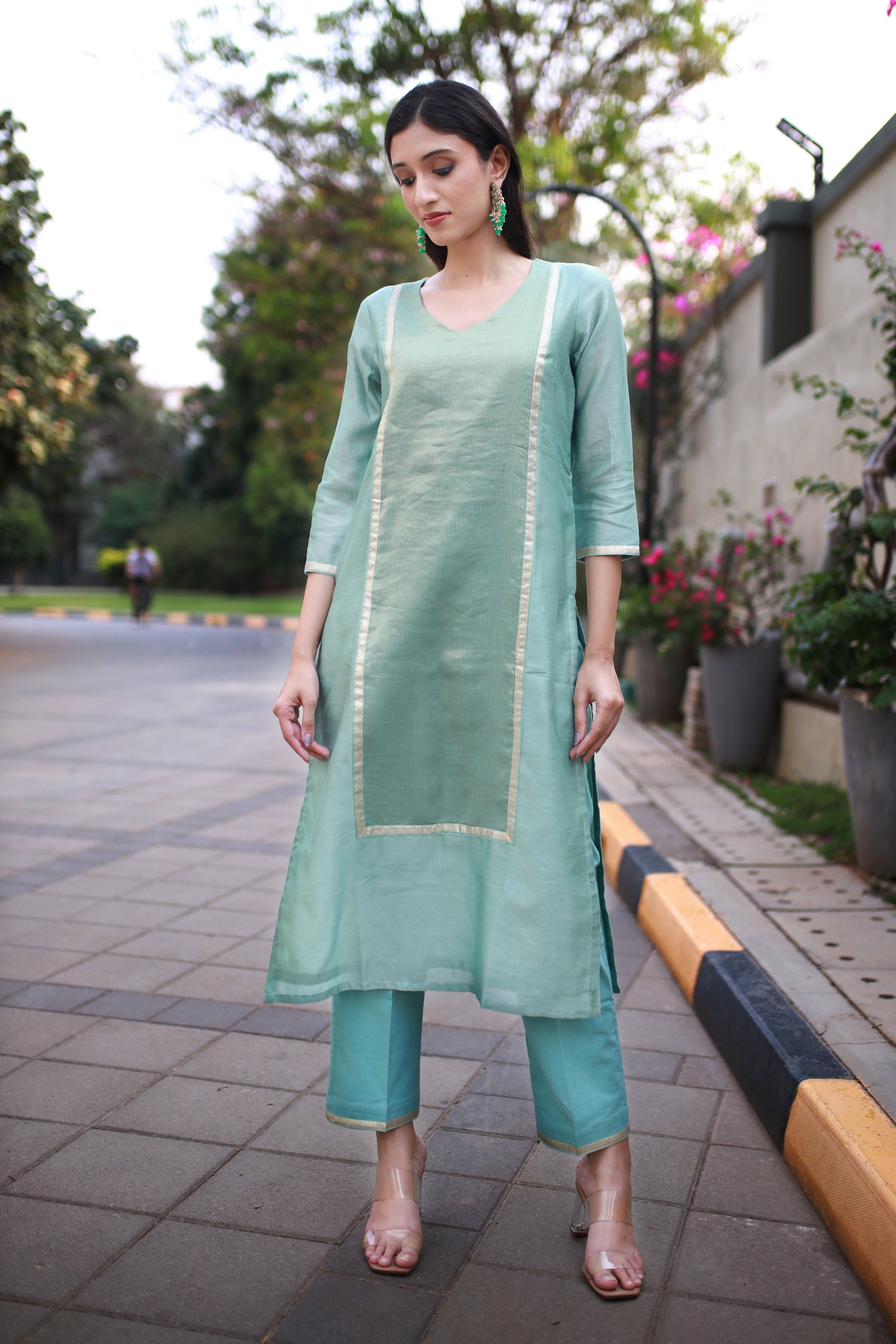 Heritage Glow Turquoise Silk Kurta