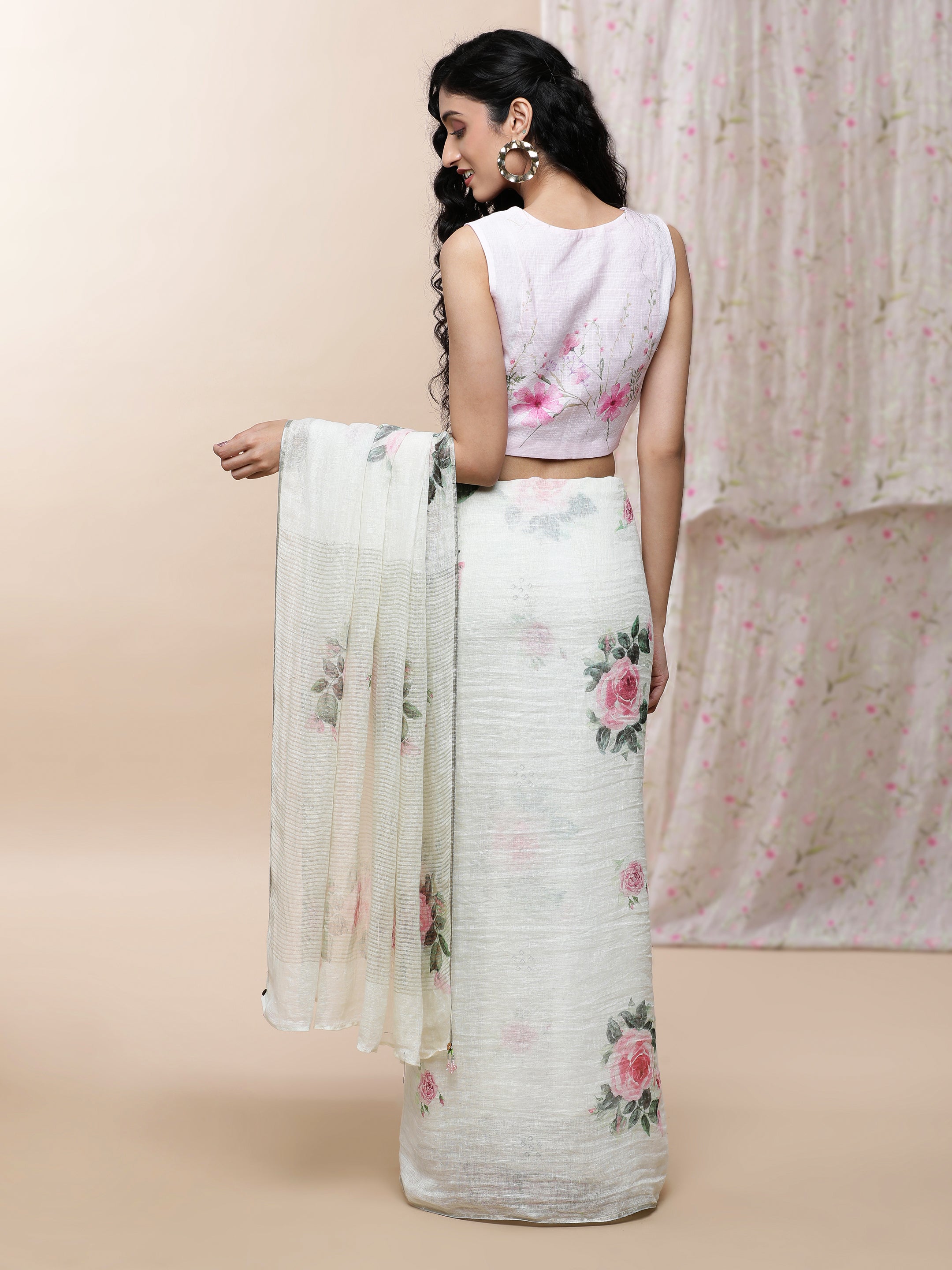 Noor - Rustic Romance Linen Saree