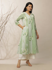 Green Lines &  Hydrangeas Cotton Suit