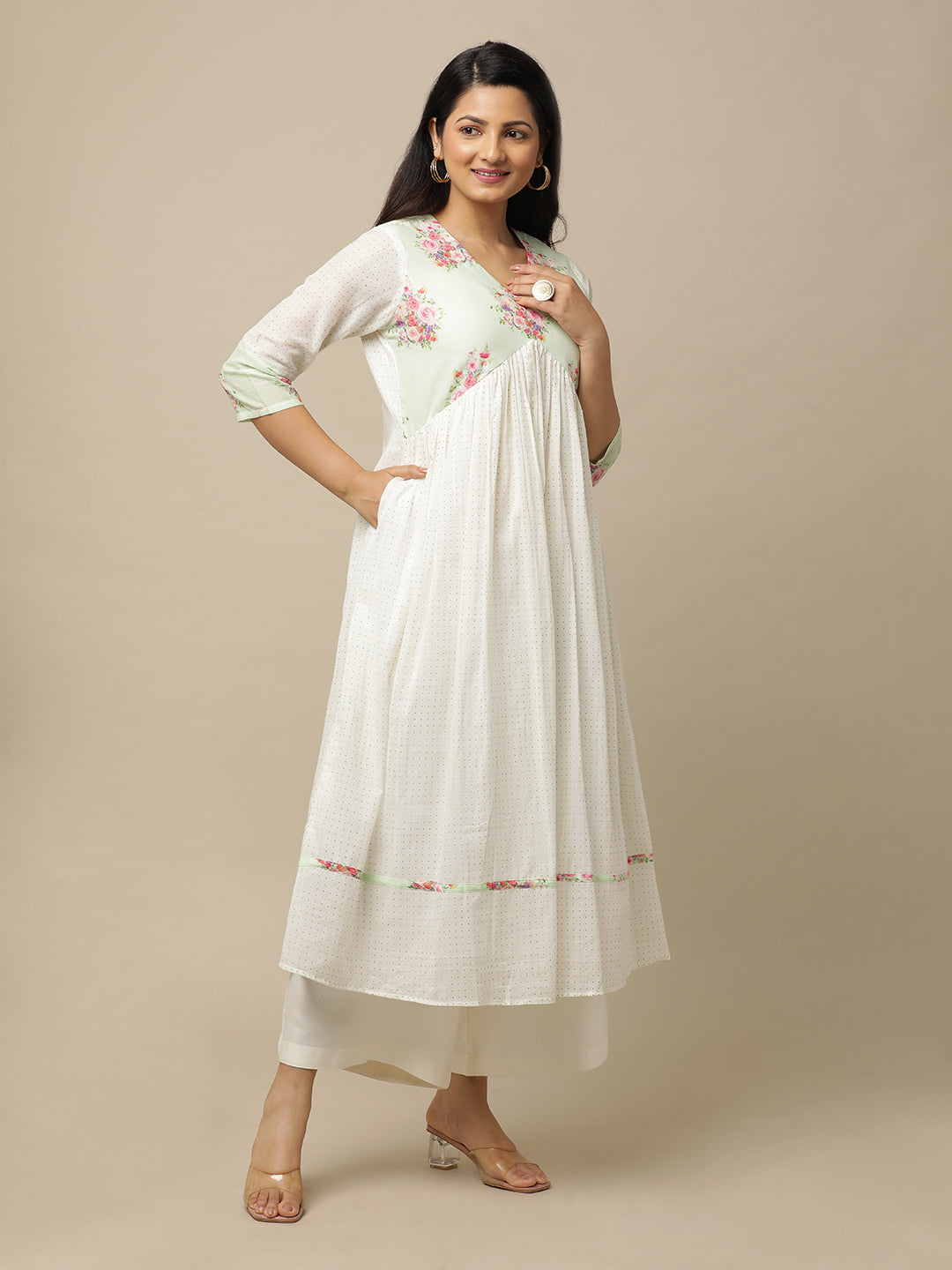 Bahaar Green Yoke Kurta