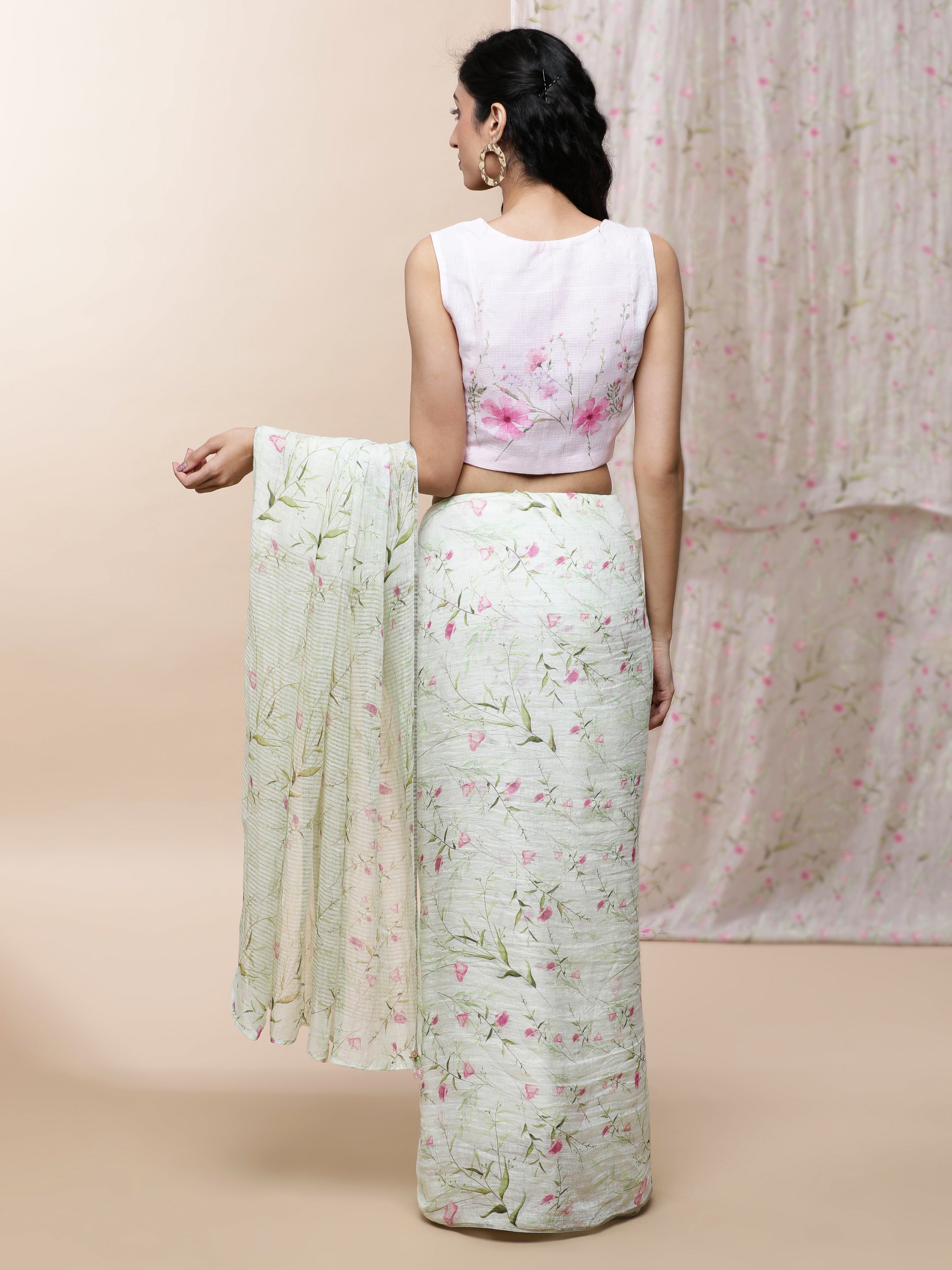 Noor - Eternal Spring Linen Saree
