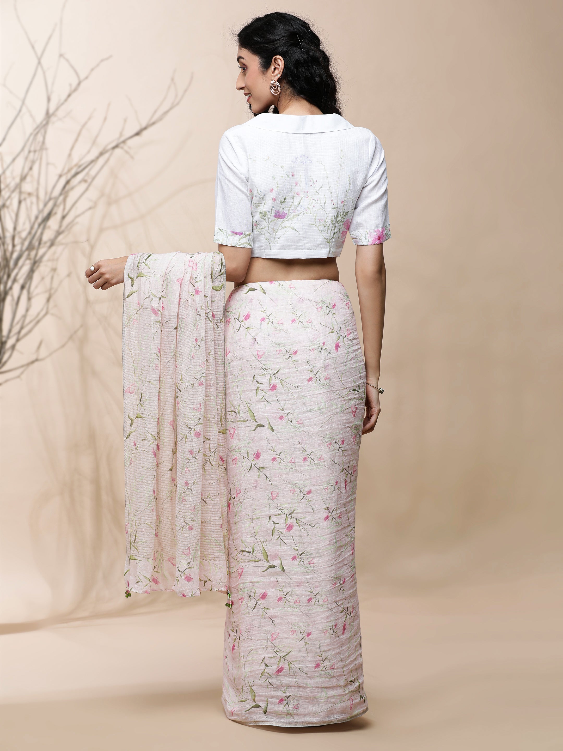 Noor - Eternal Spring Linen Saree